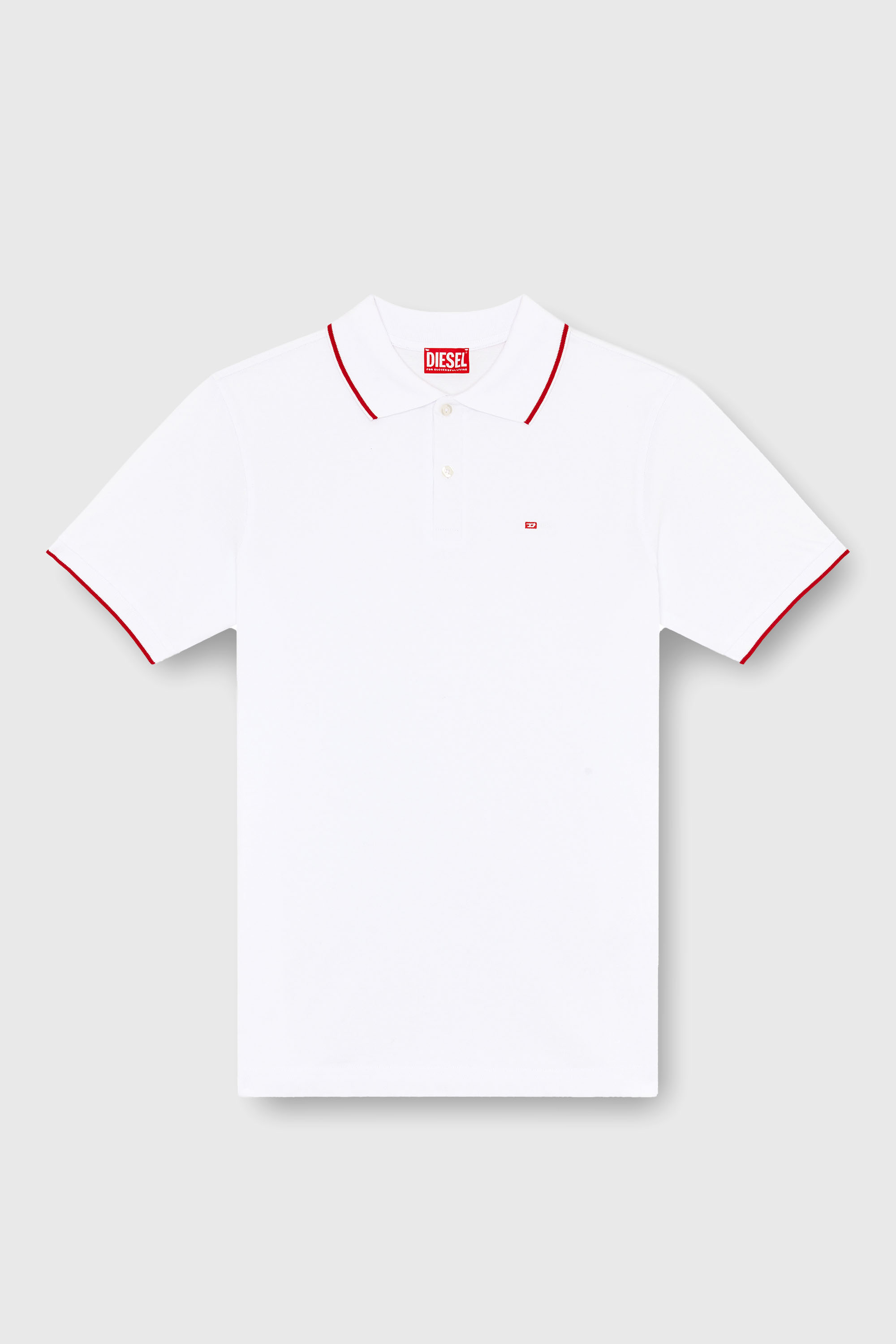 Diesel - T-FERRY-MICRODIV, Polo con peque&ntilde;o bordado Diesel Hombre in Blanco - 2