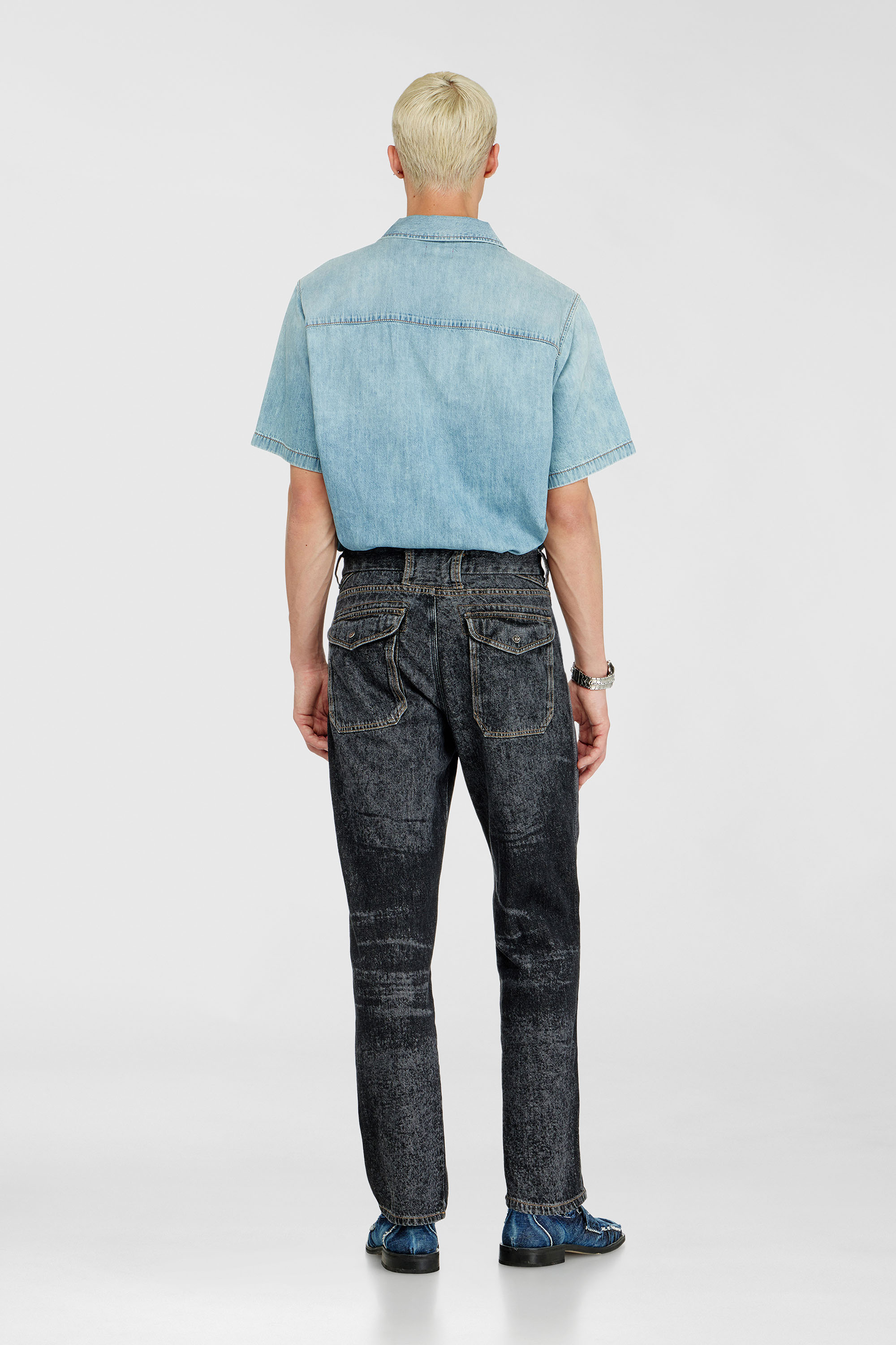 Diesel - Relaxed Jeans D-Marcus 09Q24 Hombre, Negro/Gris oscuro - 3