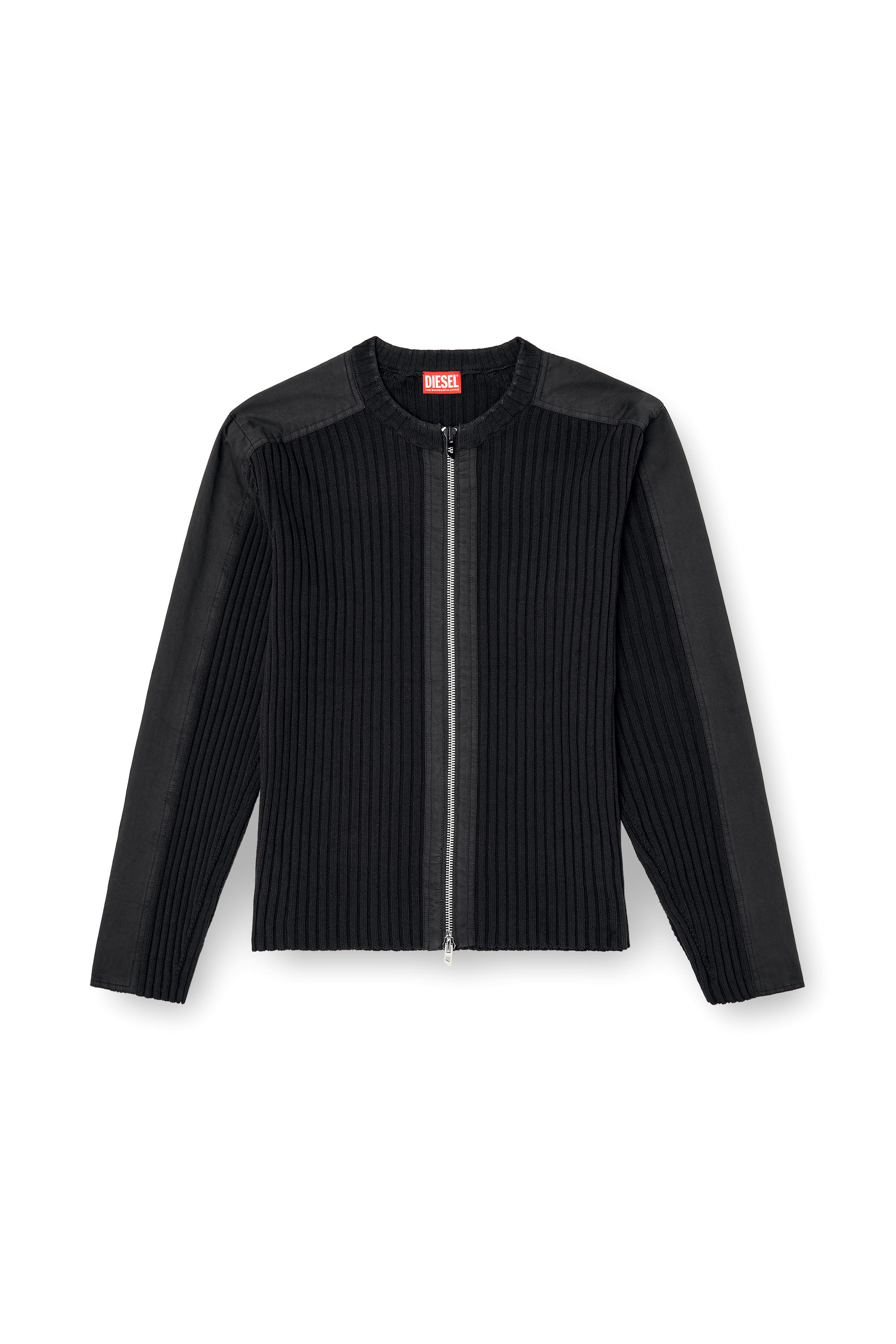 Diesel - K-MATTY, C&aacute;rdigan con cremallera y paneles utility Hombre in Negro - 3