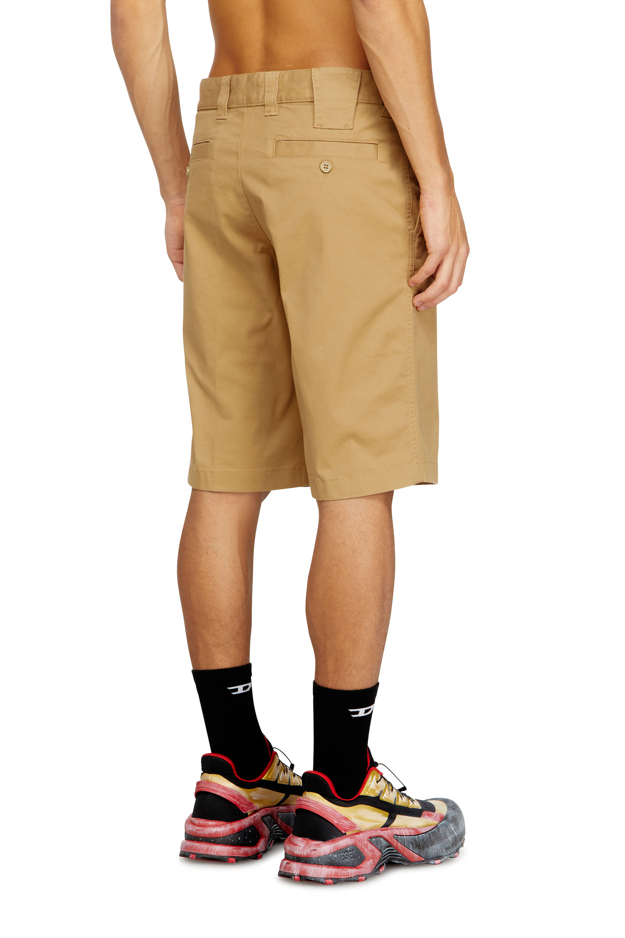 Diesel - P-DEFINE-SHORT-EPCH, Pantalones cortos de algodón lavado oscuro Hombre in Beige - 4