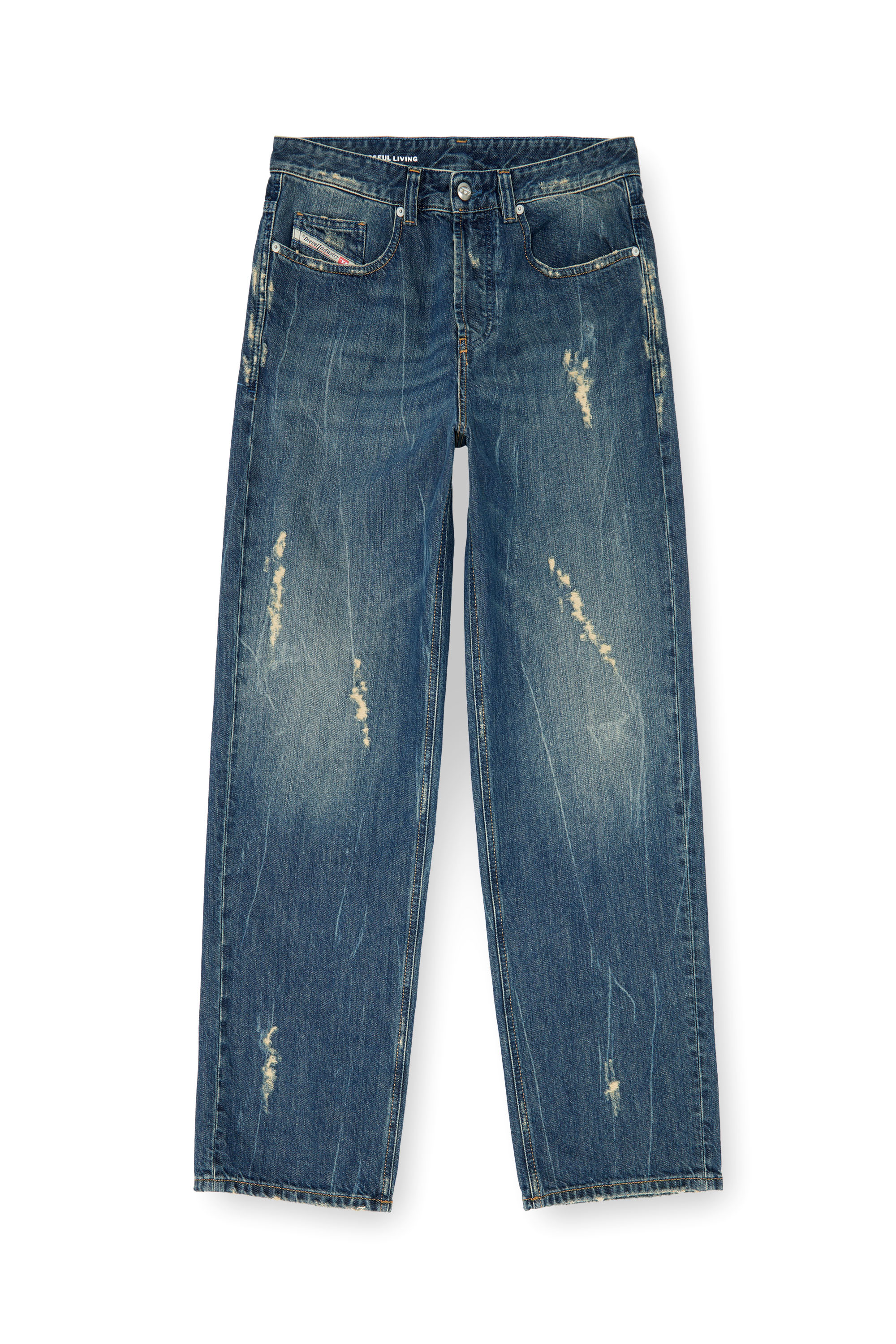 Diesel - Relaxed Jeans 2001 D-Macro 09Q28 Hombre, Azul medio - 3