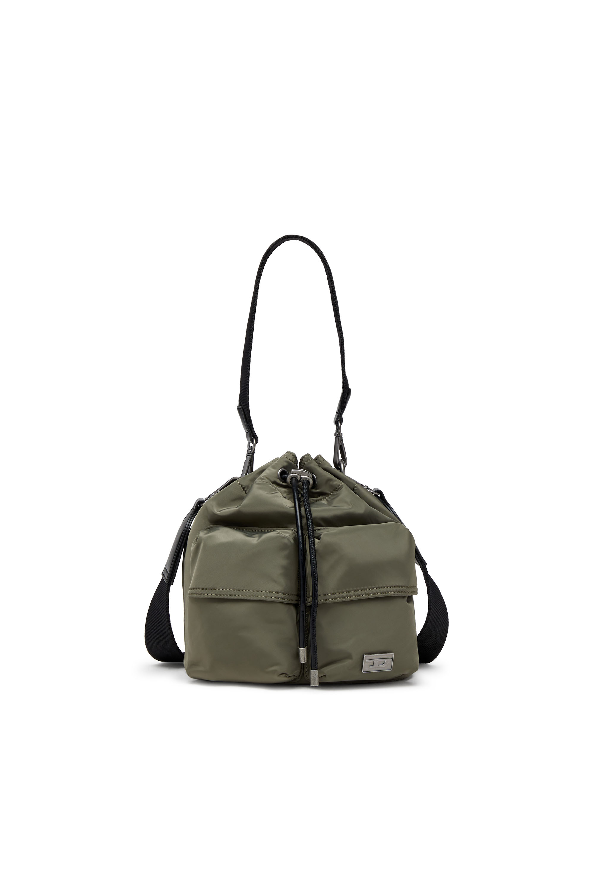 Diesel - MULTI-PKTS BUCKET X, Multi-Pkts-Bolso tipo cubo multibolsillo en tejido recubierto utility Unisex in Verde - 1