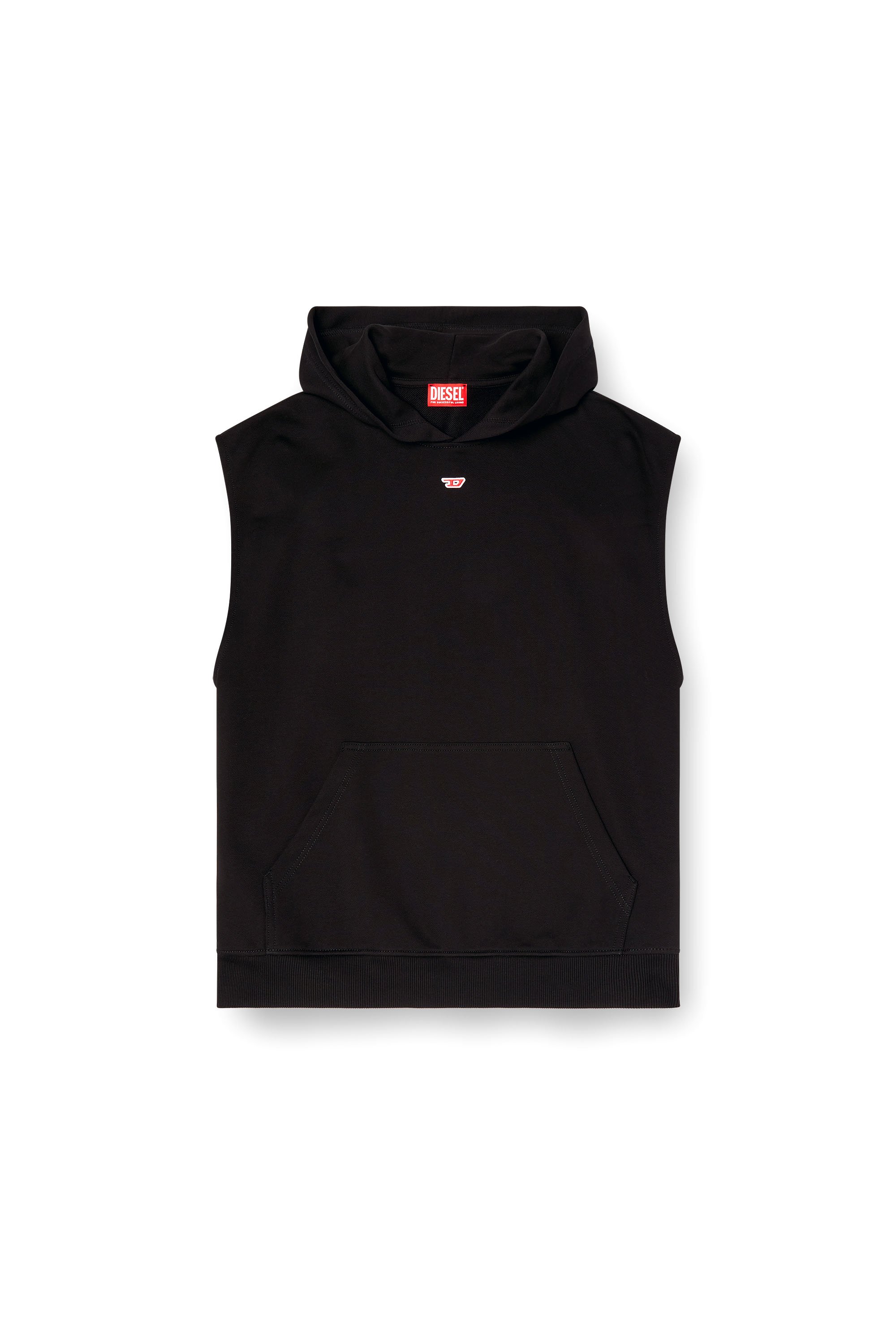 Diesel - S-BOXT-SL-D, Sudadera con capucha sin mangas con logotipo de la letra D Hombre in Negro - 3