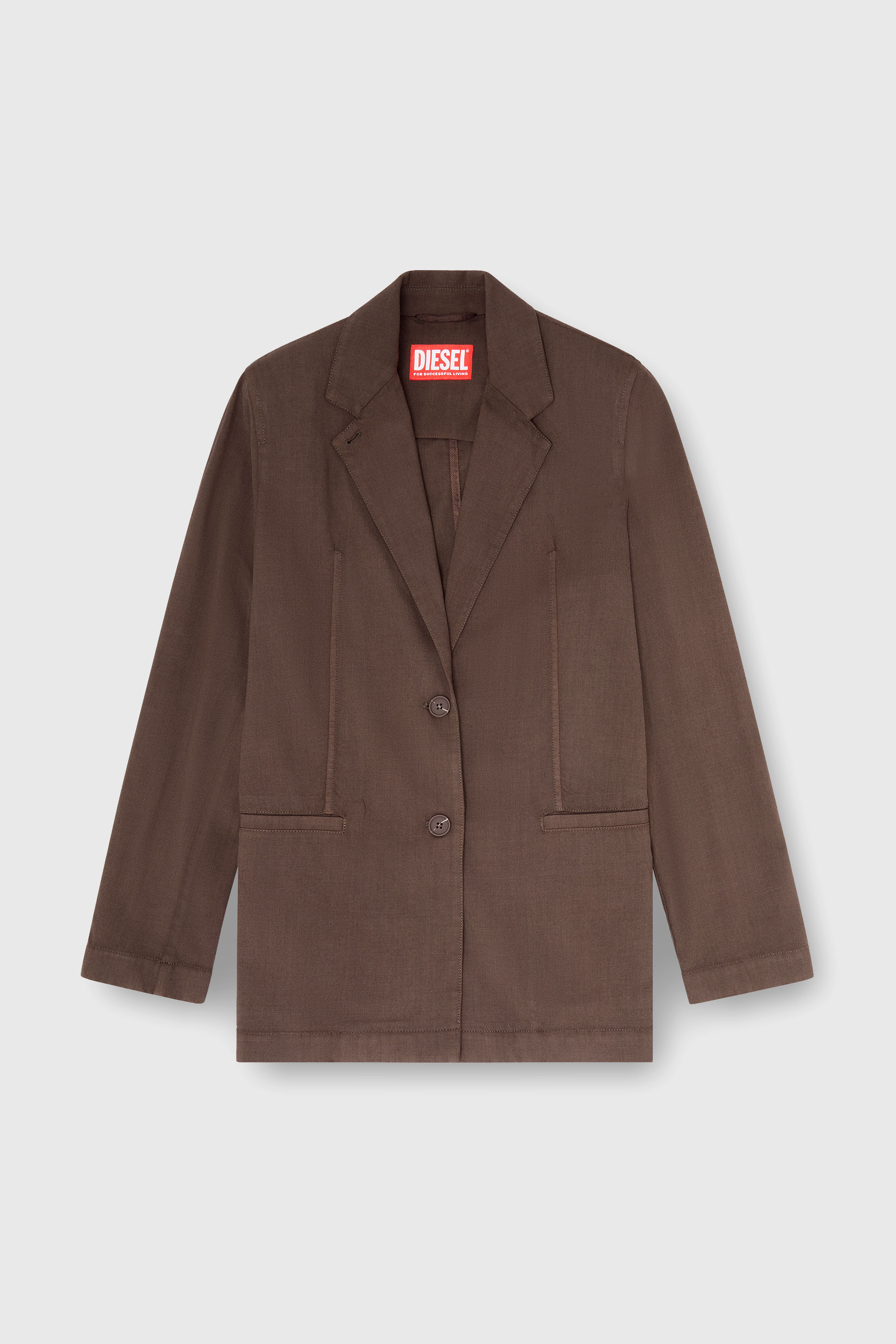 Diesel - G-KESSIER, Blazer deconstruido en lana stretch Mujer in Marr&oacute;n - 2