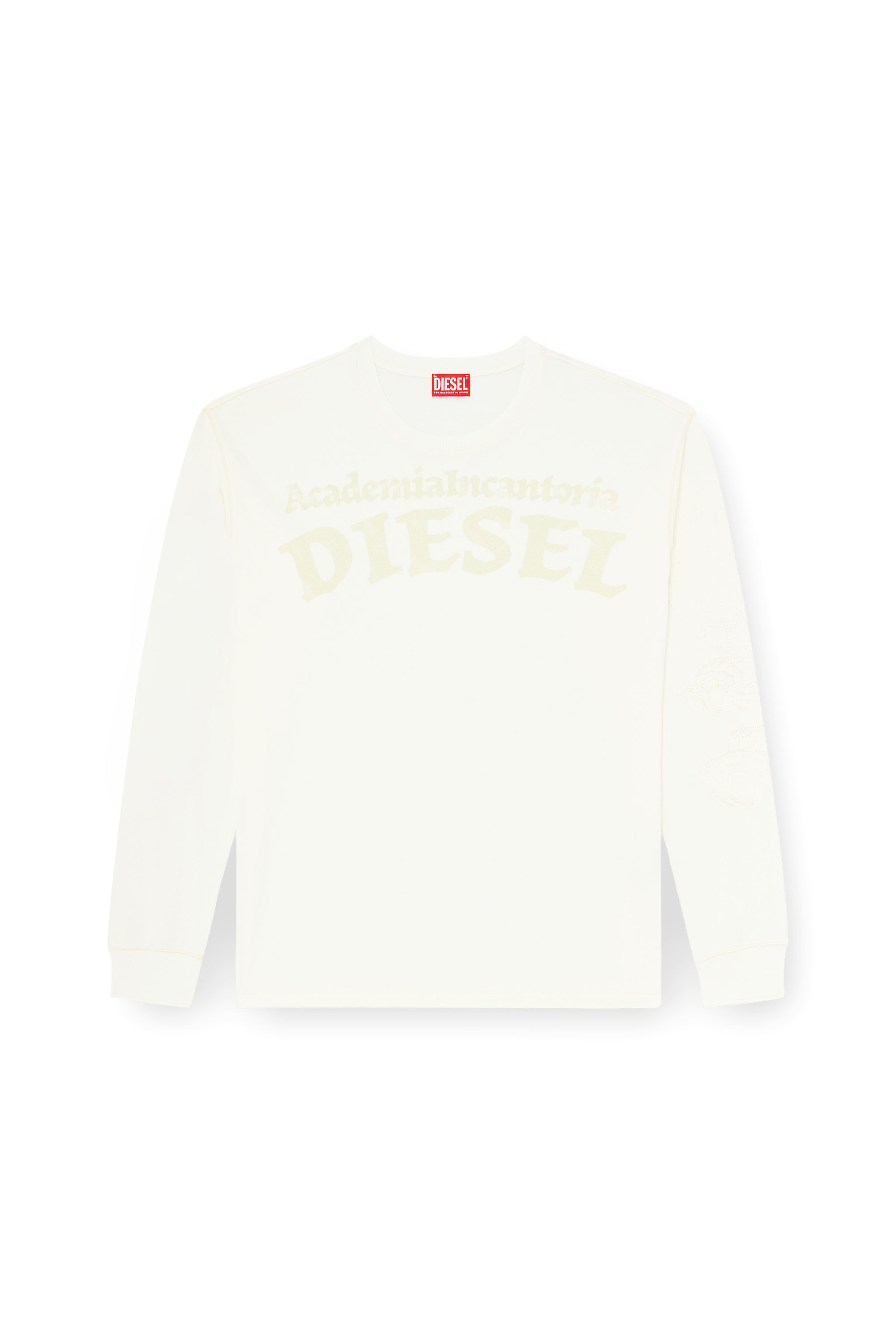 Diesel - T-NORM-LS-AA3, Camiseta de manga larga con estampados y parches Hombre in Blanco - 3