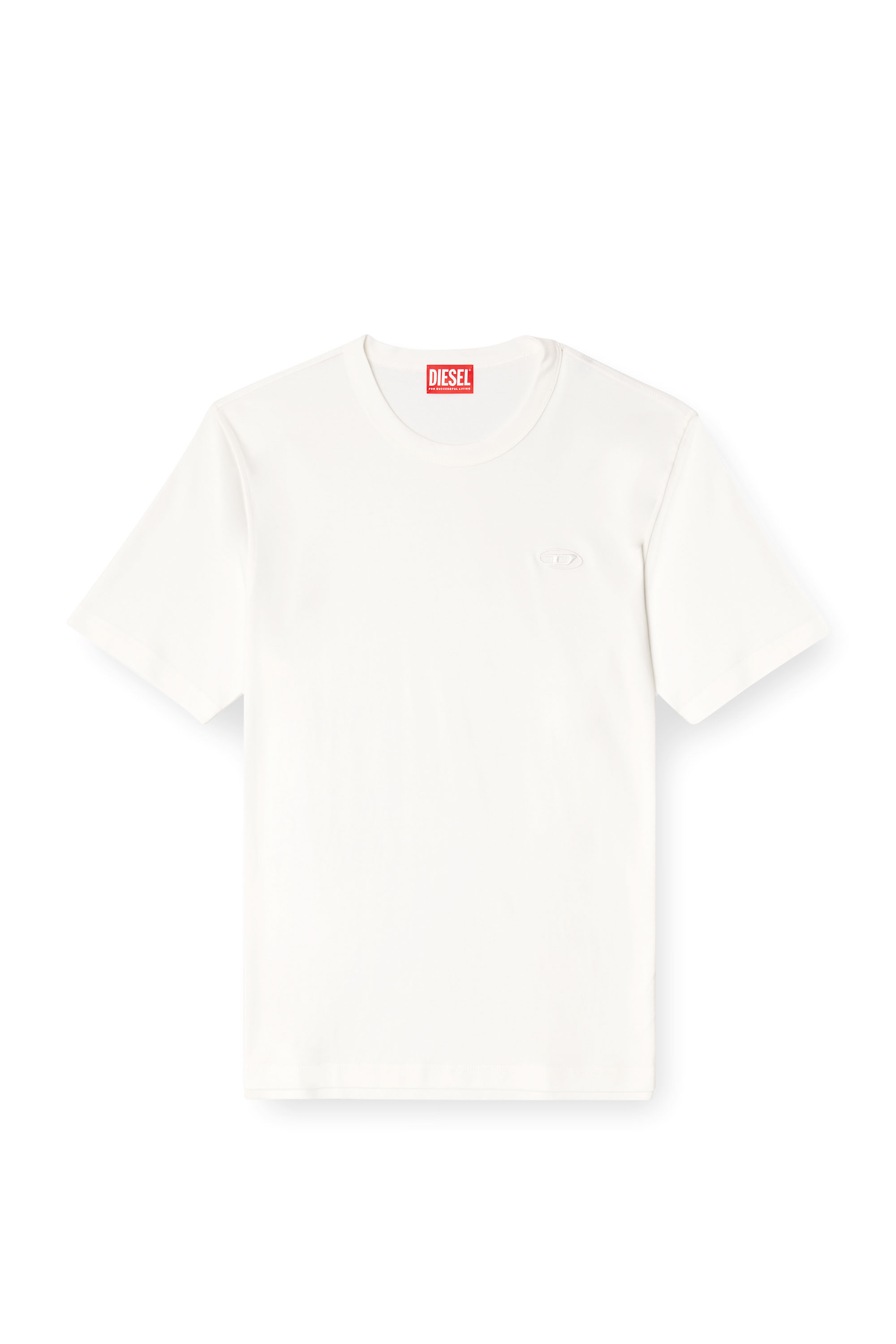 Diesel - T-ADJUST-SLITS-R17, T-shirt with tonal logo embroidery Hombre in Blanco - 3