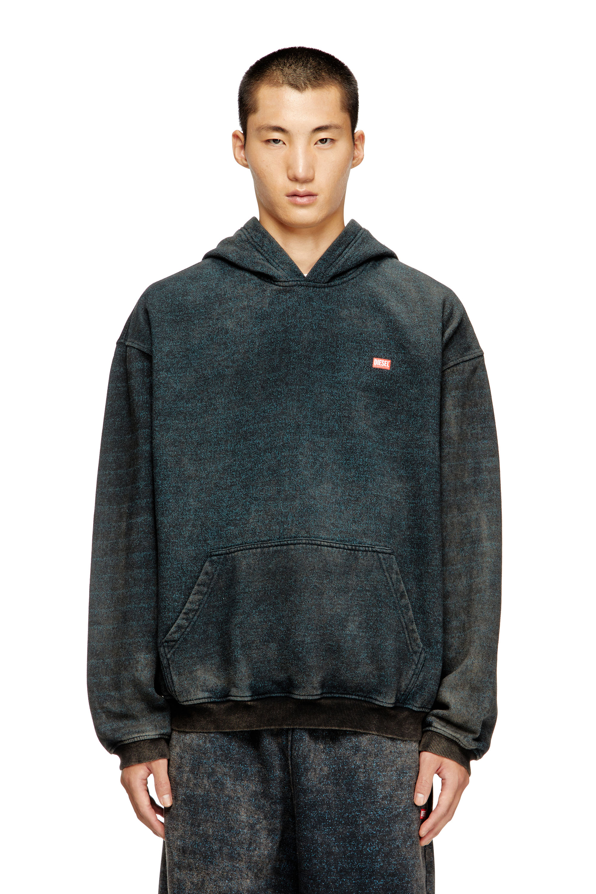 Diesel - S-KAI, Sudadera con capucha de algodón con bolsillo tipo canguro Hombre in Multicolor - 1