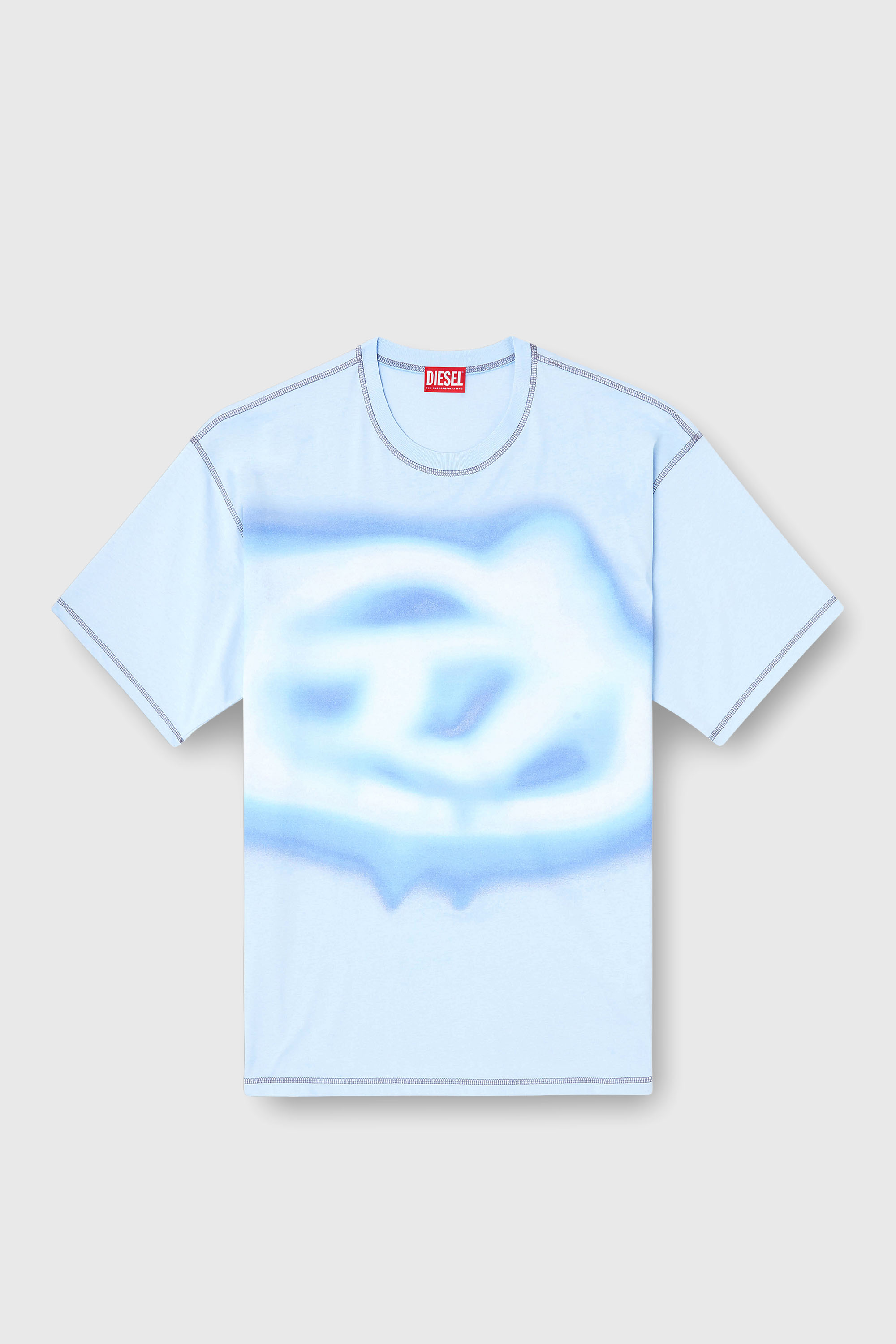 Diesel - T-BOXT-V11, Camiseta relajada con estampado efecto agua Hombre in Azul marino - 2