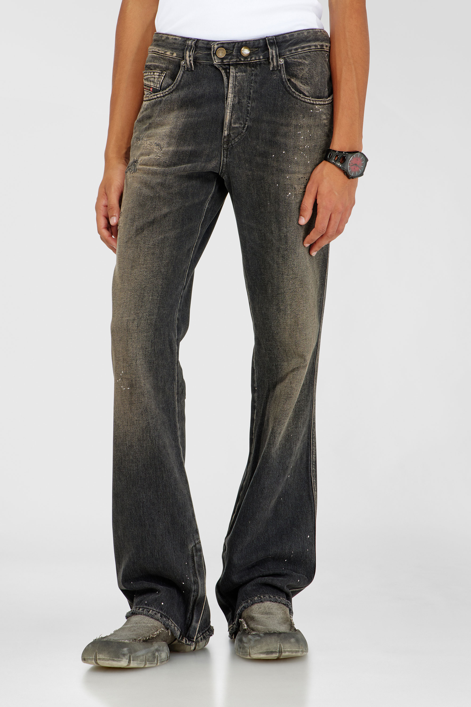 Diesel - Bootcut Jeans 1998 D-Buck 09P64 Hombre, Negro/Gris oscuro - 4