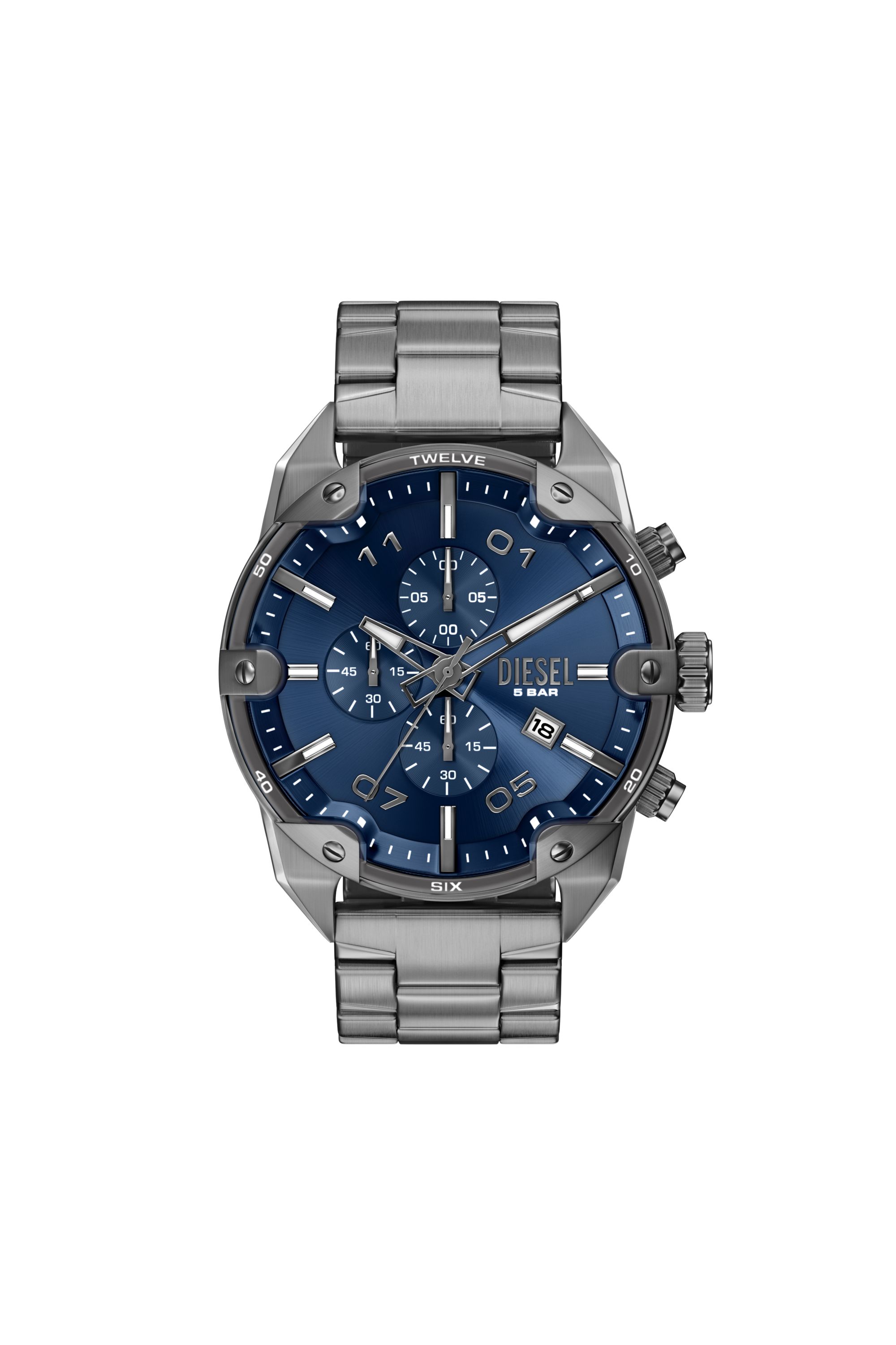 Diesel - DZ4724 WATCH, Reloj Spiked de acero inoxidable color gunmetal Hombre in Gris - 1