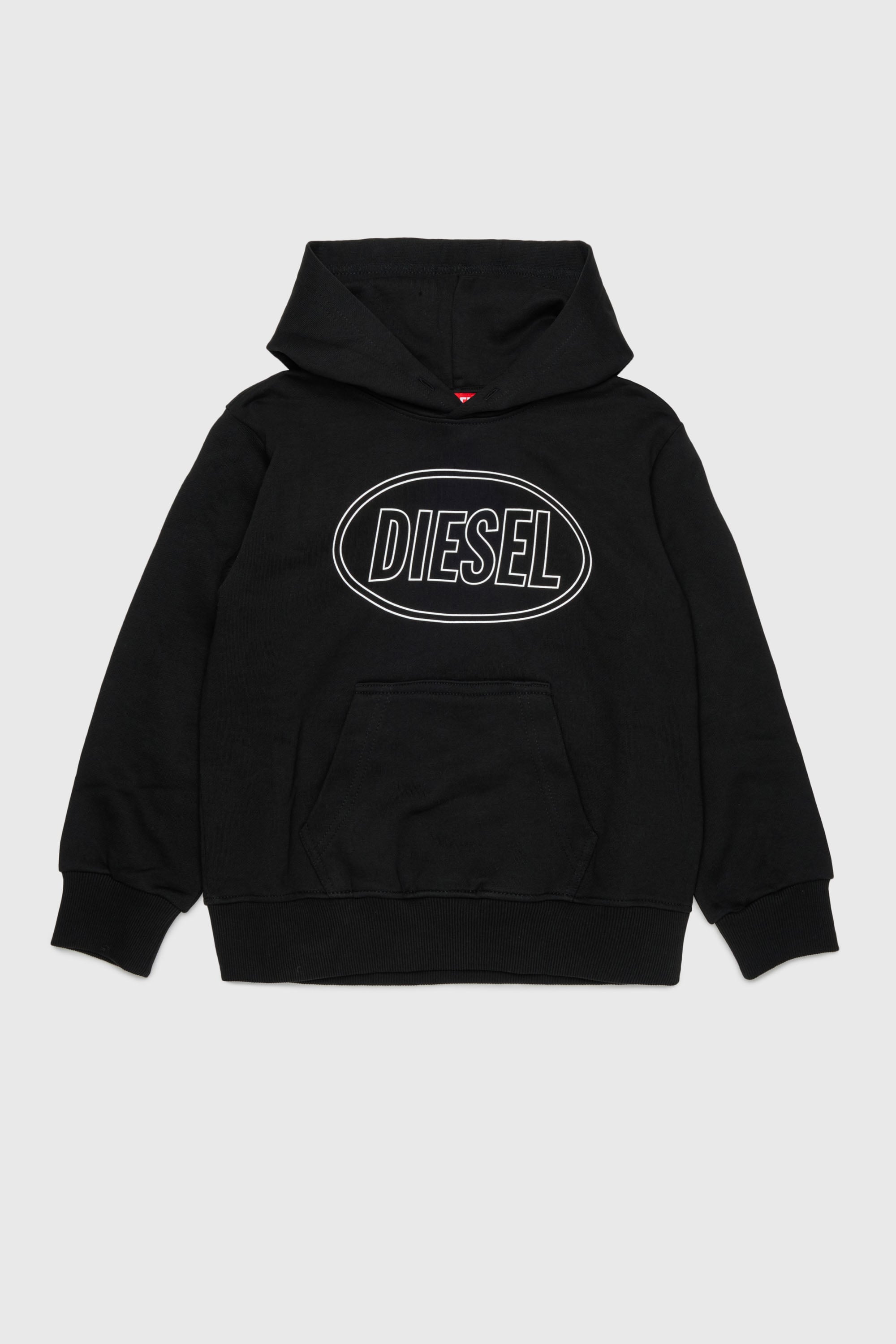 Diesel - SCIRCLEHOOD OVER, Man's Hoodie with Diesel logo print in Black - 1