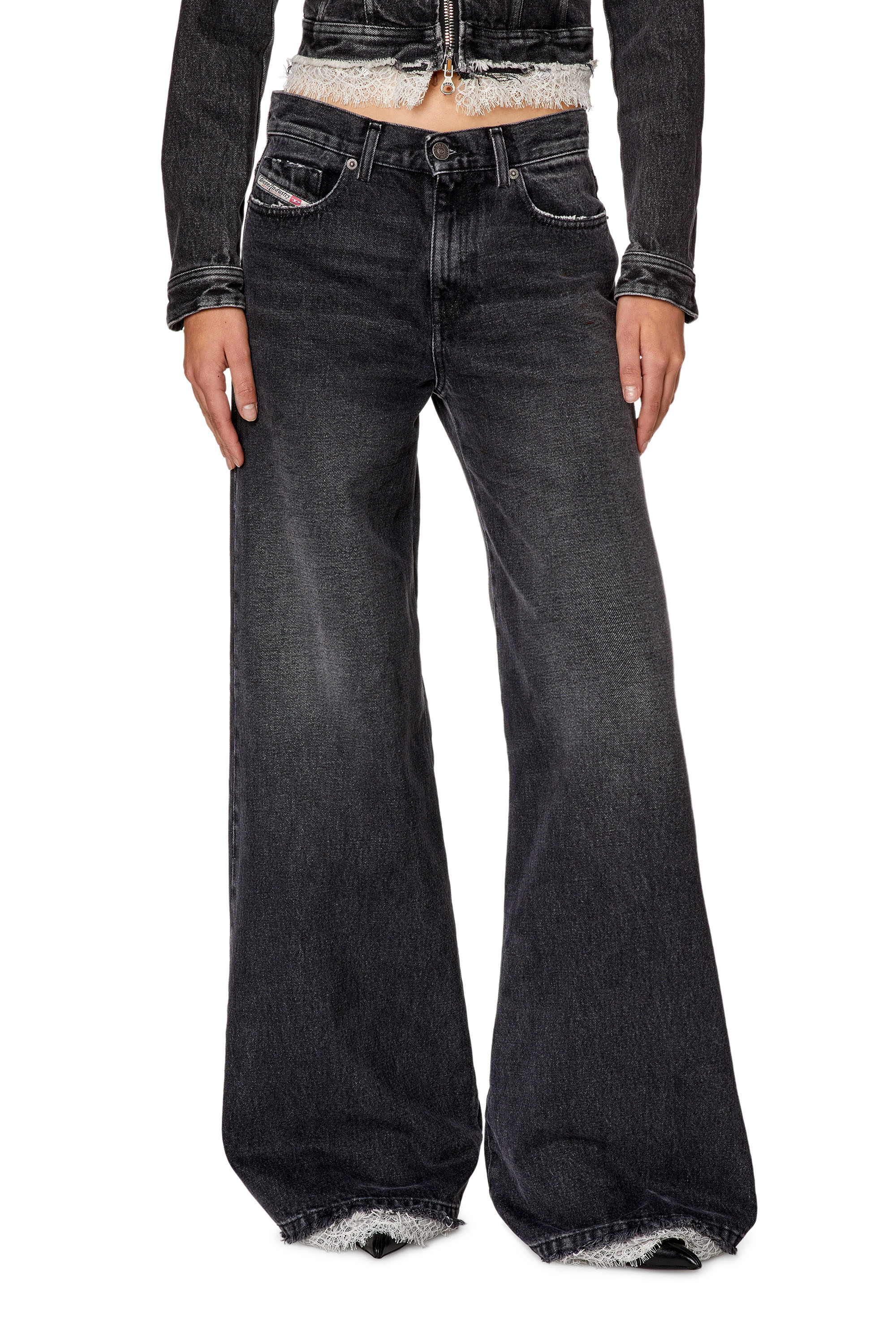 Diesel - Bootcut and Flare Jeans 1978 D-Akemi 007S2, Negro/Gris oscuro - Image 1