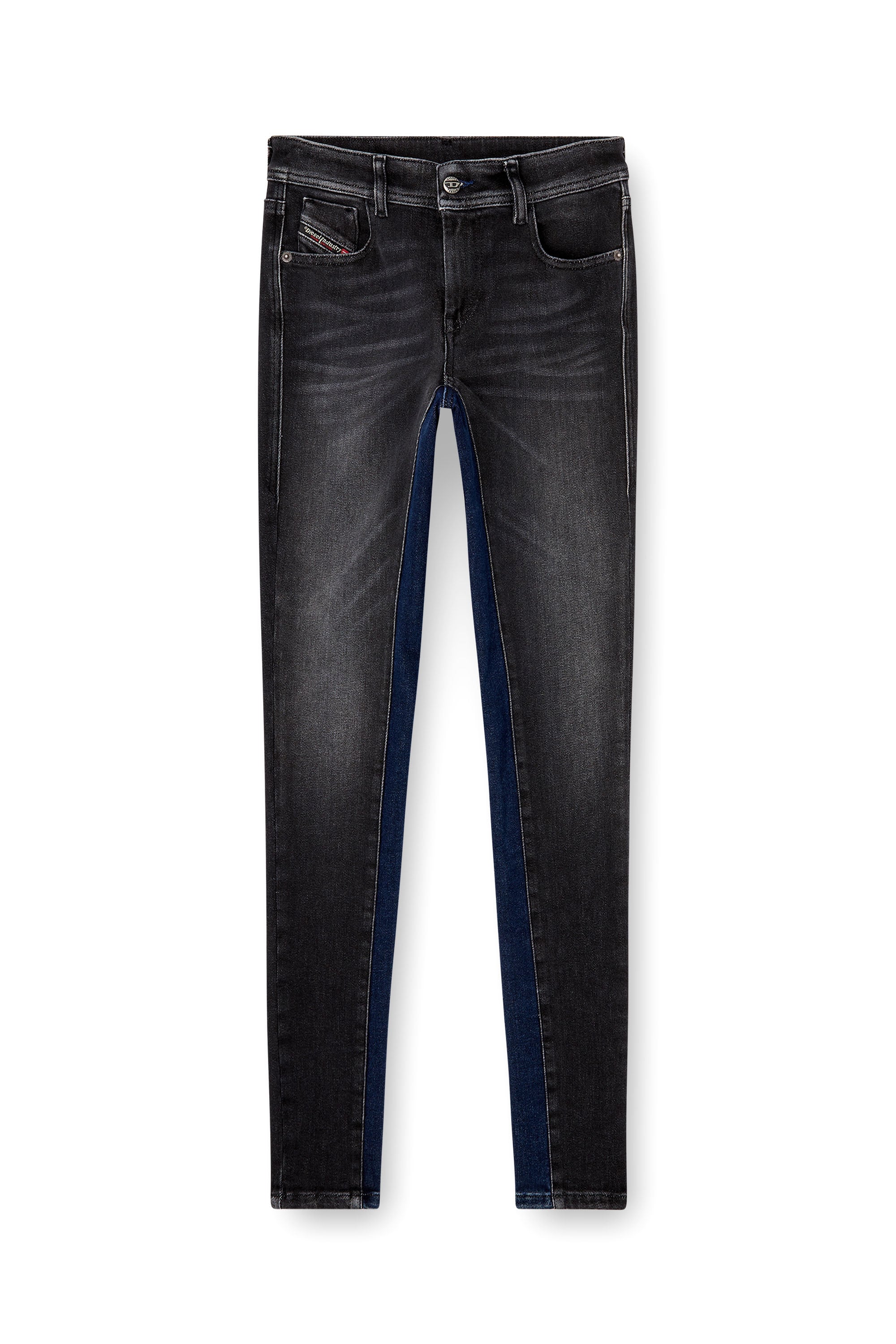 Diesel - Skinny Jeans 2017 Slandy 09N14 Mujer, Negro/Gris oscuro - 3