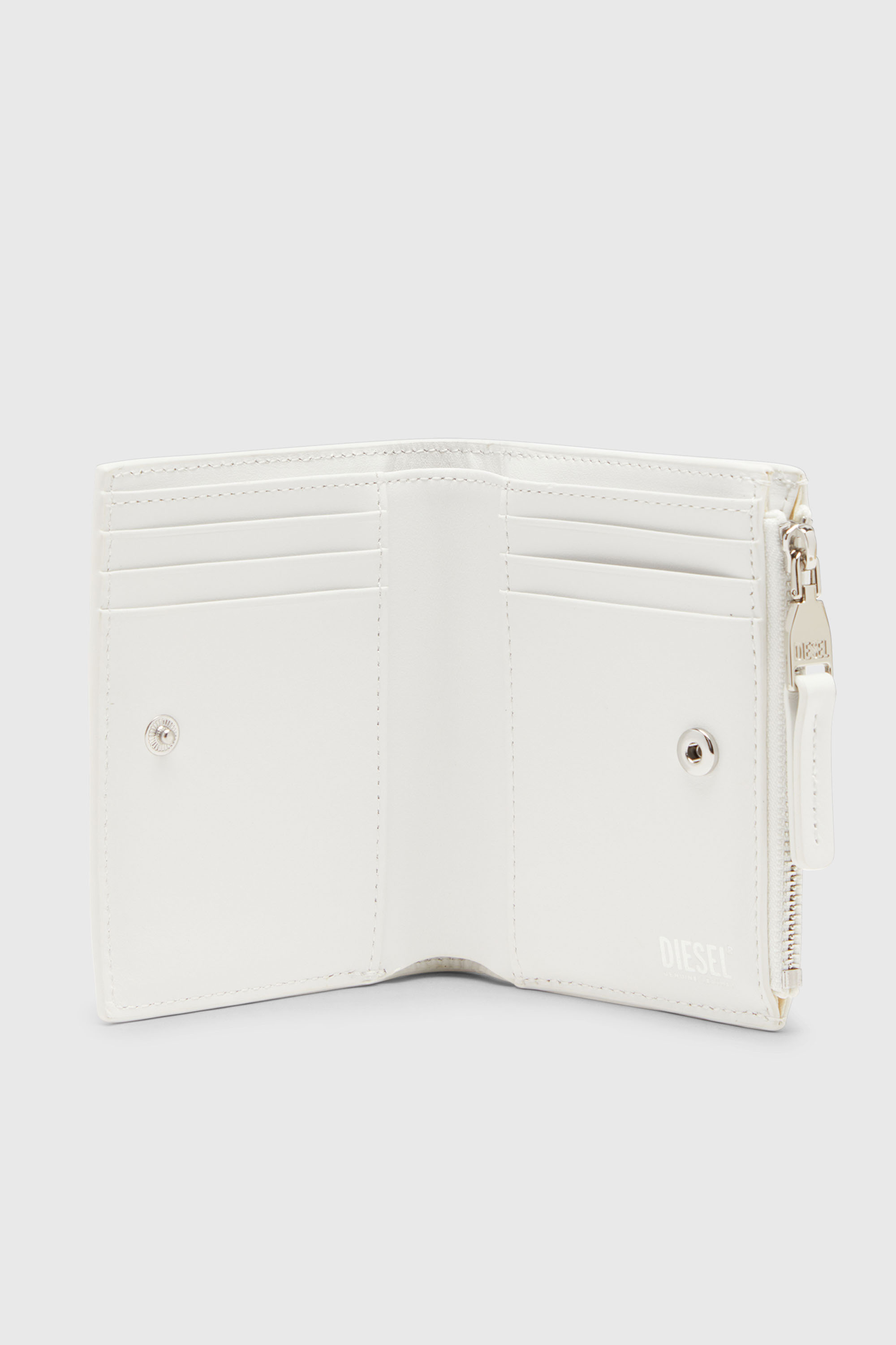 Diesel - 1DR BI-FOLD ZIP II, Tarjetero de cuero Mujer in Blanco - 3
