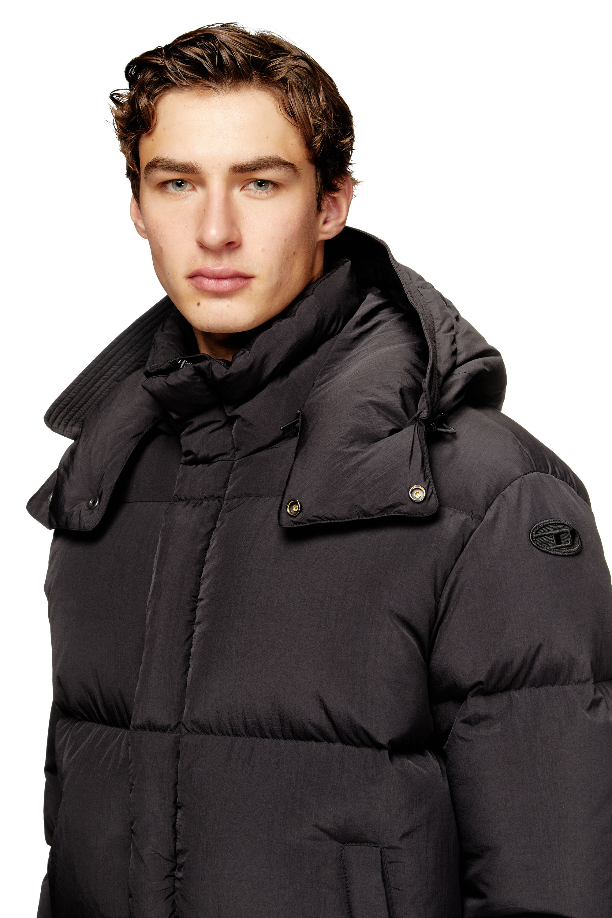 Diesel - W-ROLFYS-WRD, Chaqueta acolchada de plumas en Taslan ViralOff&reg; Hombre in Gris - 5