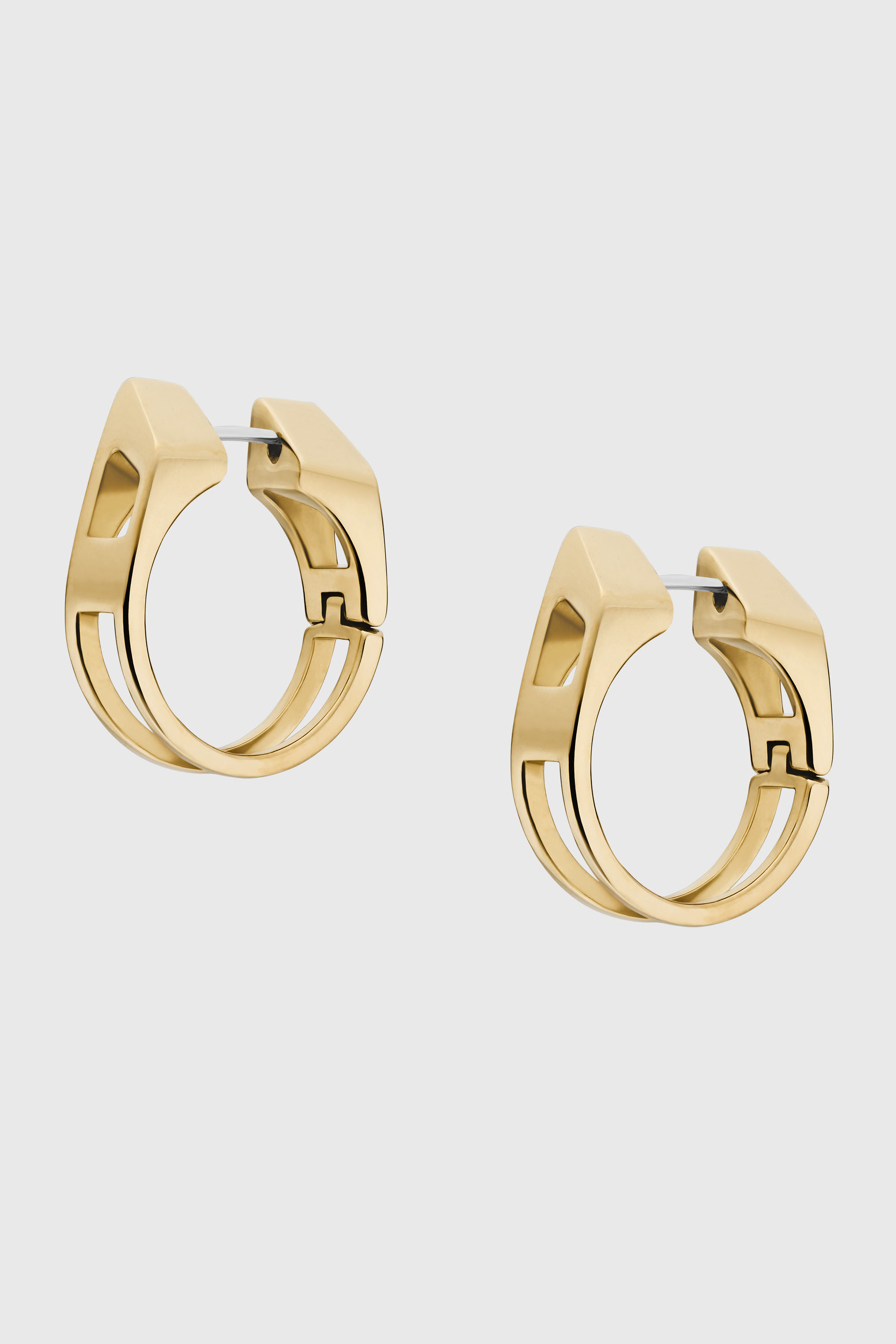 Diesel - DX1671710 JEWELLERY, Pendientes de aro de acero inoxidable con ba&ntilde;o dorado Unisex in Dorado - 2