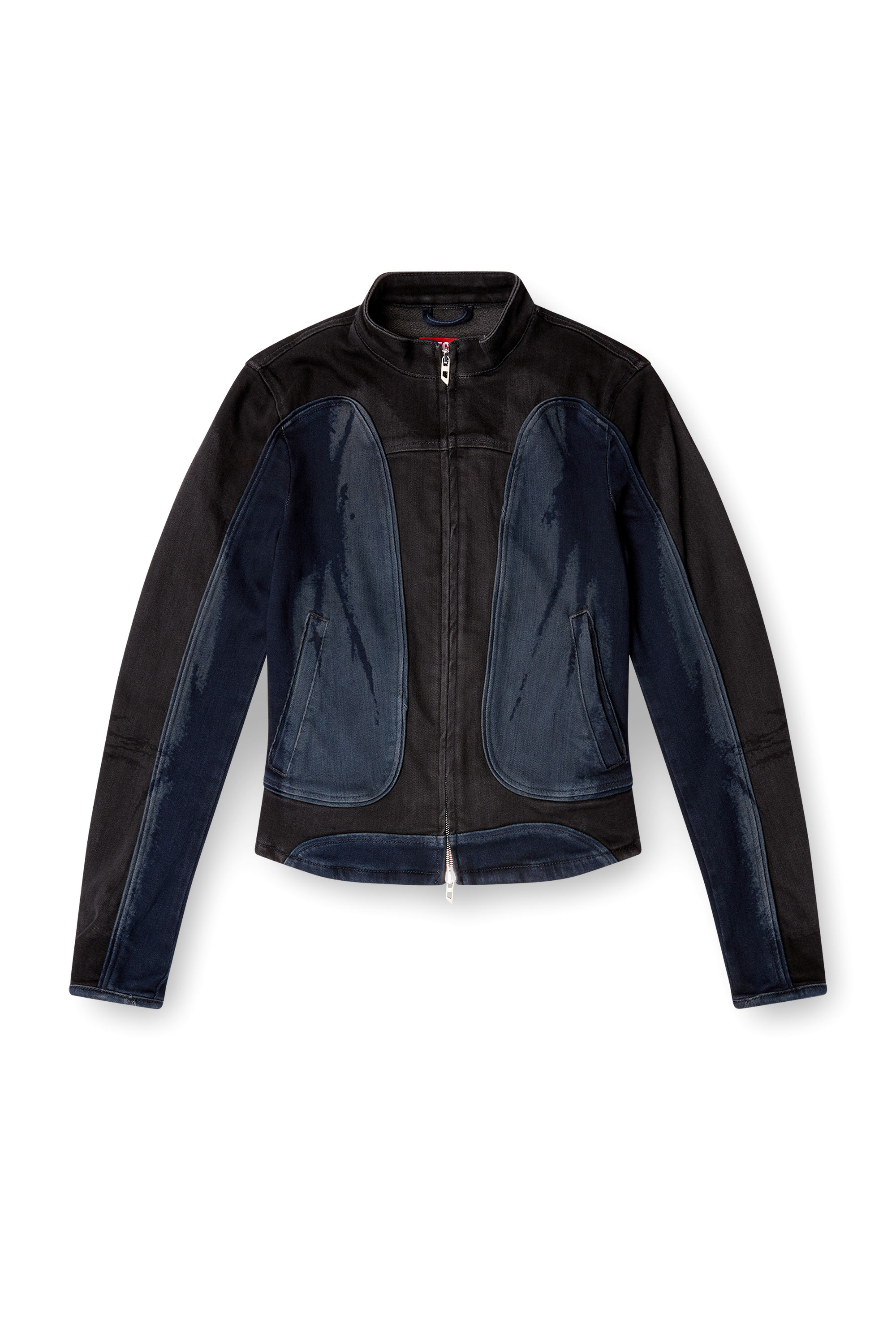Diesel - DE-MORNY-S, Chaqueta de estilo biker en denim bicolor Mujer in Multicolor - 3