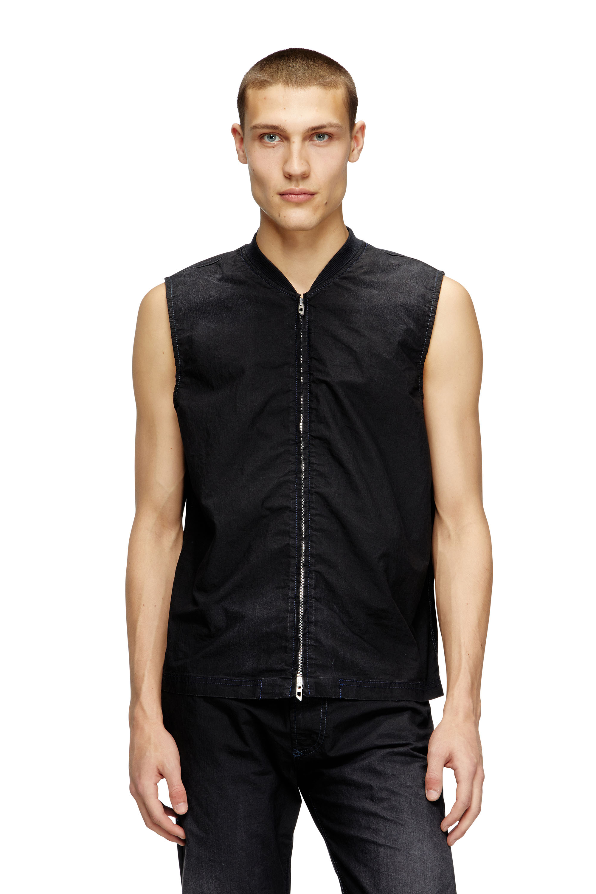 Diesel - D-SUND-D-N JOGG, Chaleco sin mangas en tejido técnico JoggJeans Unisex in Negro - 1