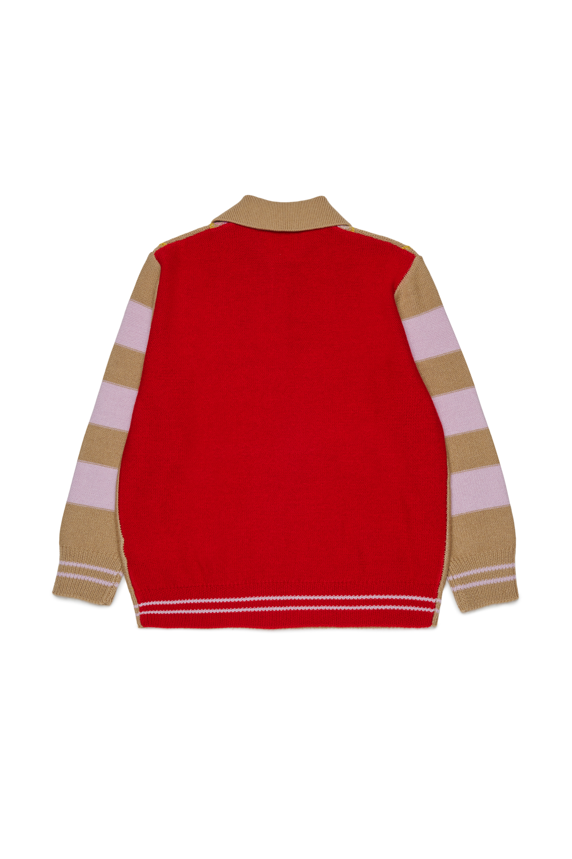 Diesel - KROMBY OVER, Jersey tipo polo de mezcla de lana con motivo argyle Unisex in Marr&oacute;n - 2