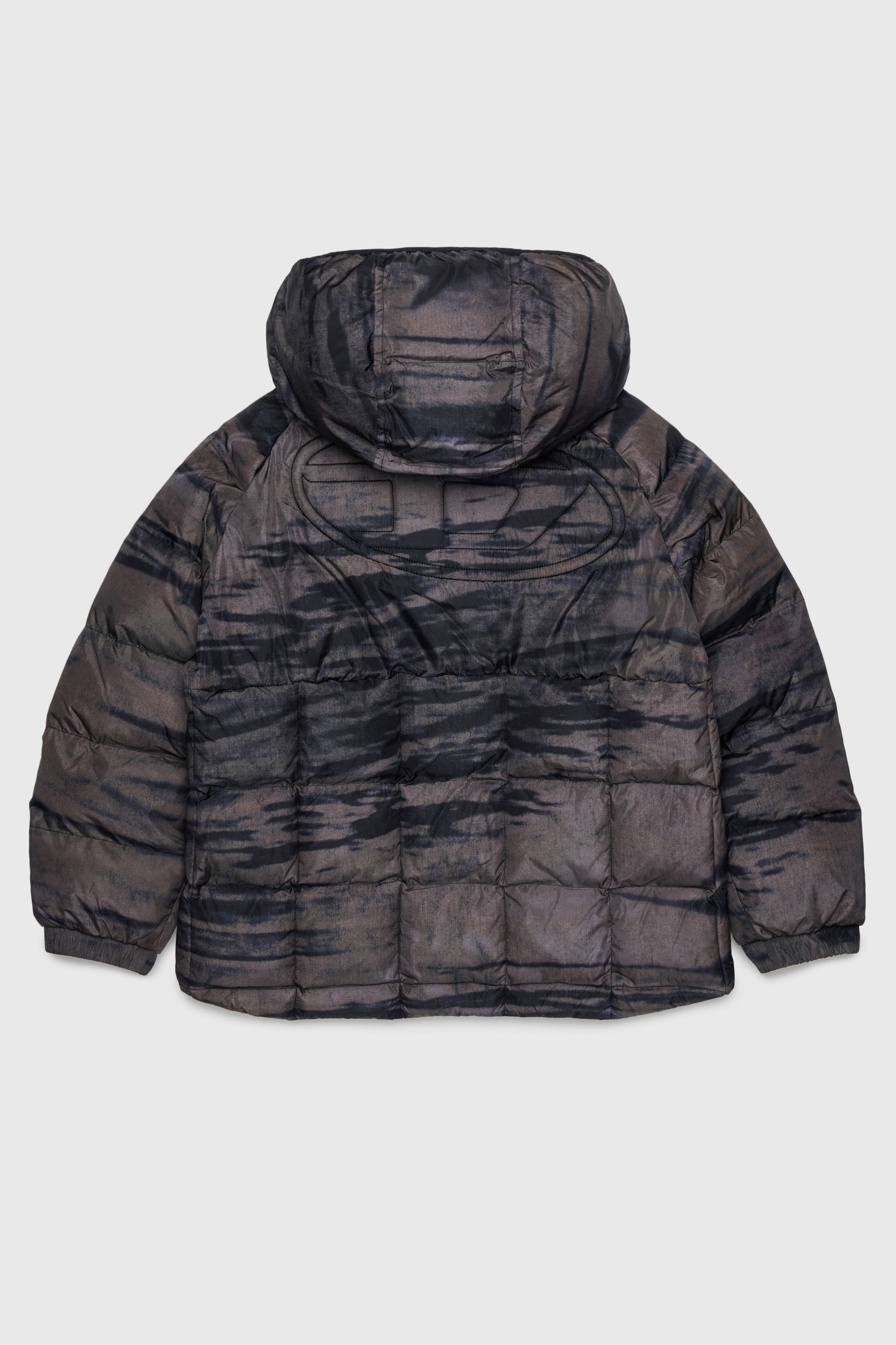 Diesel - JDEN, Man's Puffer jacket with streaky graphic print in Green - 2
