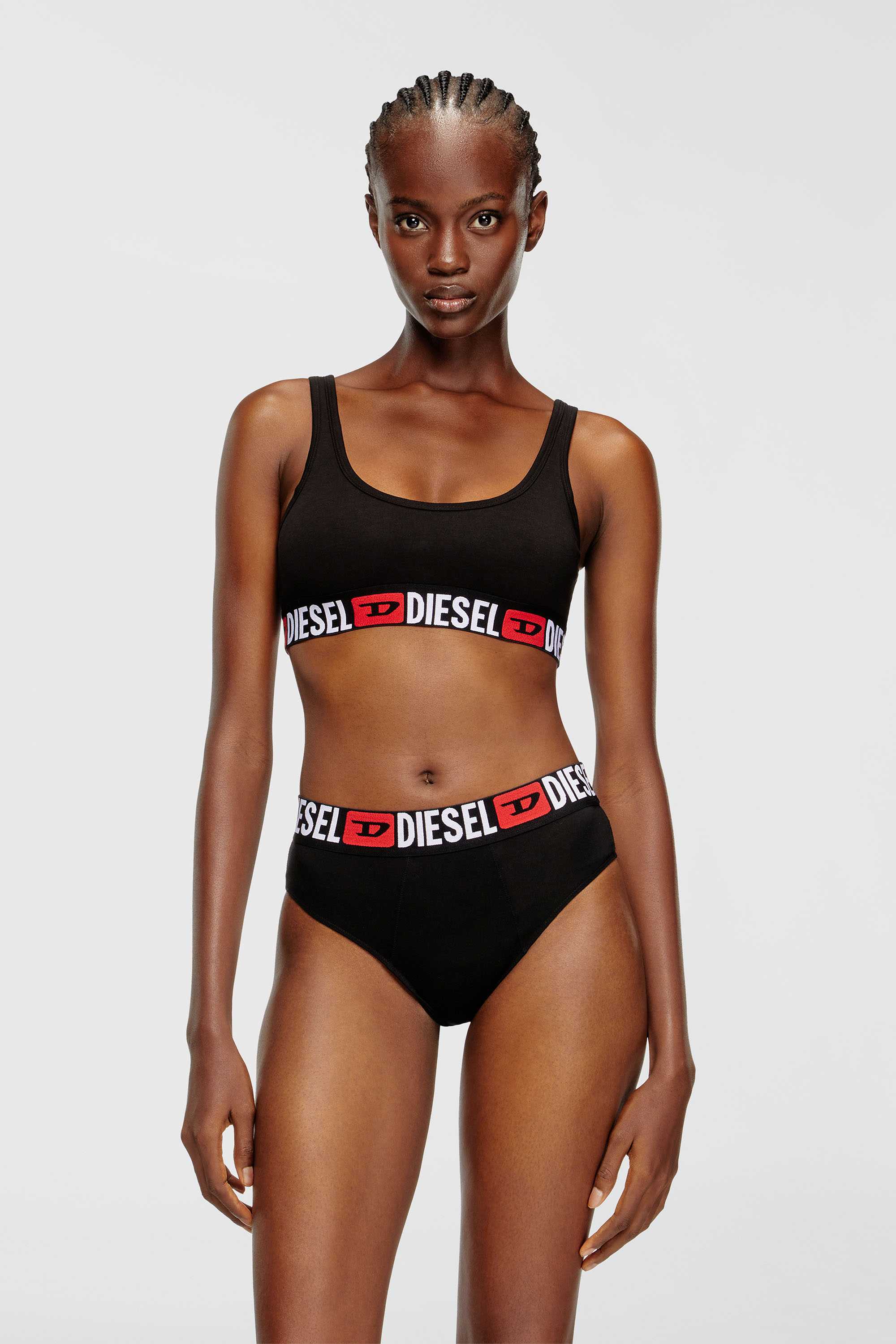 Diesel - UFSB-ORIBA, Bralette con banda con logotipo Mujer in Negro - 3