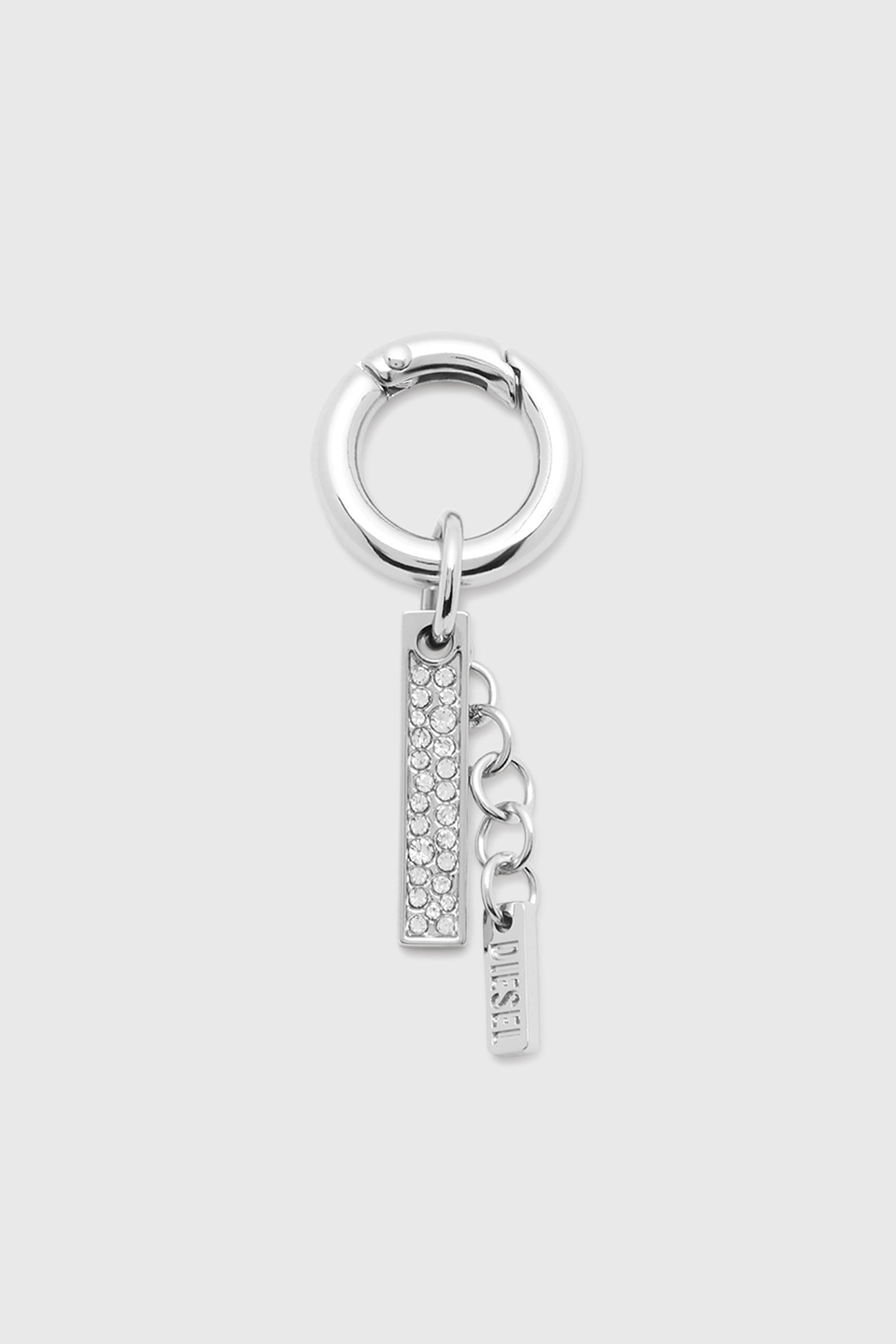 Diesel - CHARM-I, Charm met&aacute;lico con colgante de pedrer&iacute;a Unisex in Plateado - 1