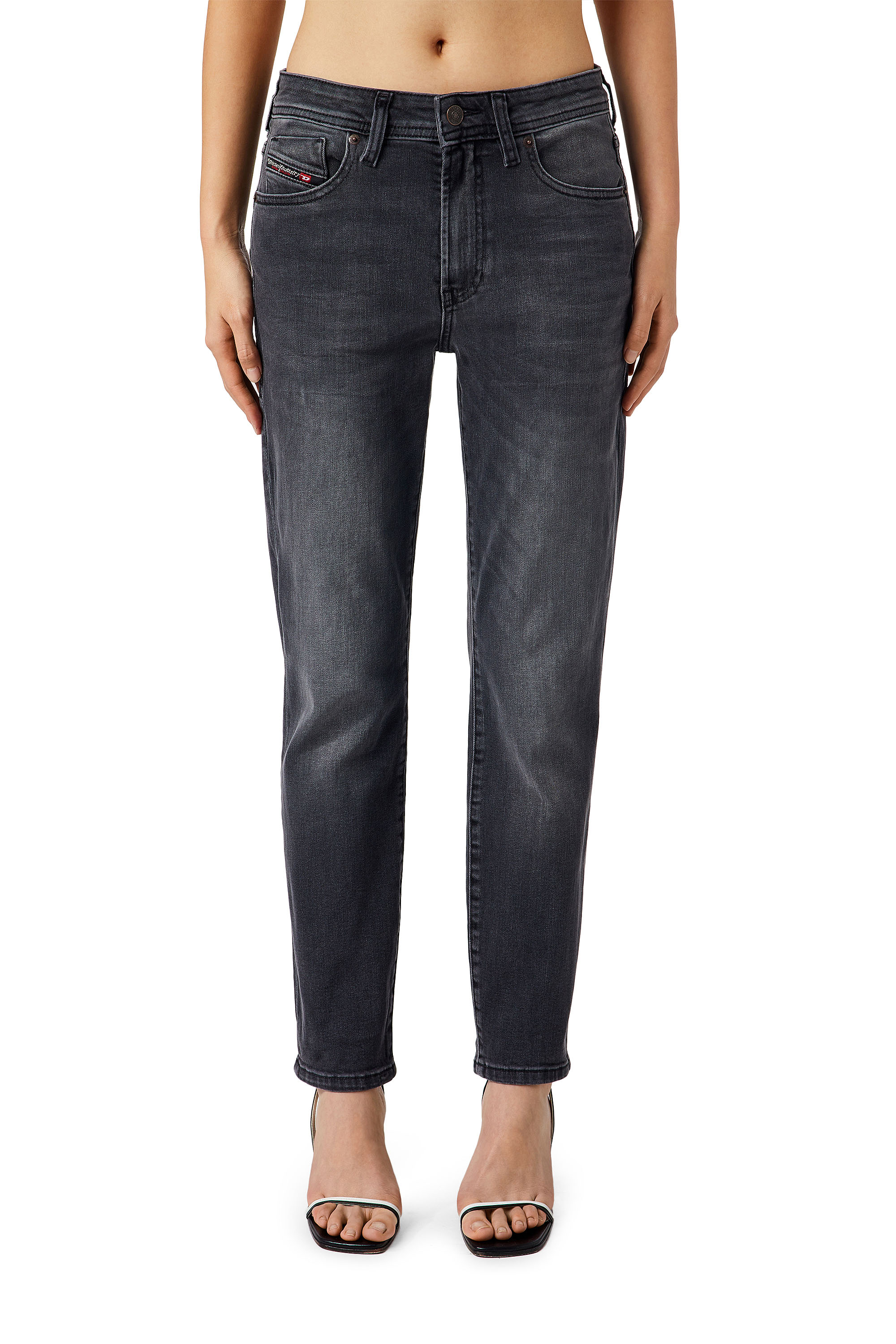 Diesel - 2004 0GDAQ Tapered Jeans, Negro/Gris oscuro - Image 1