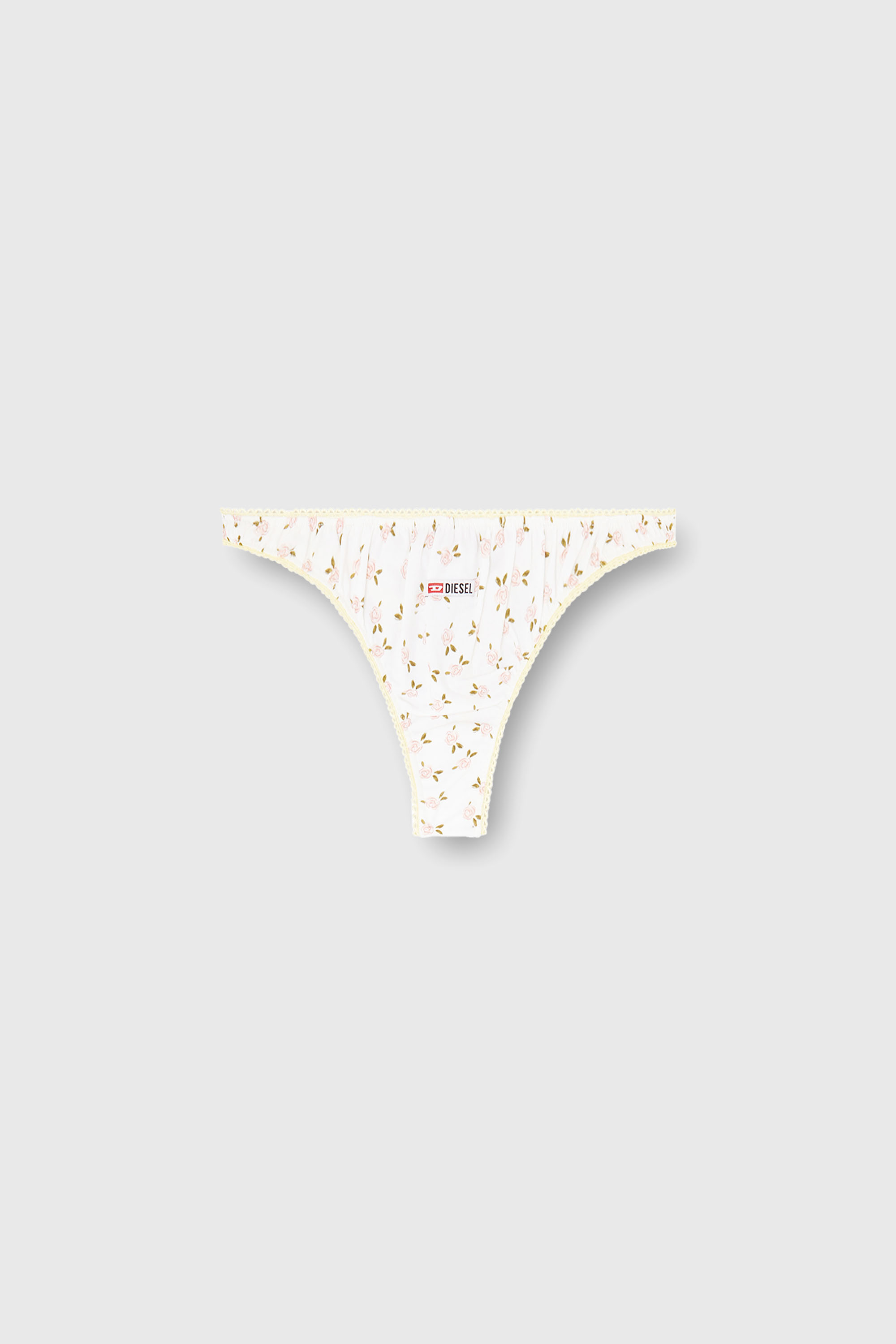 Diesel - ALEXIS-D-CORE, Tanga de algod&oacute;n con estampado floral all-over Mujer in Blanco - 2