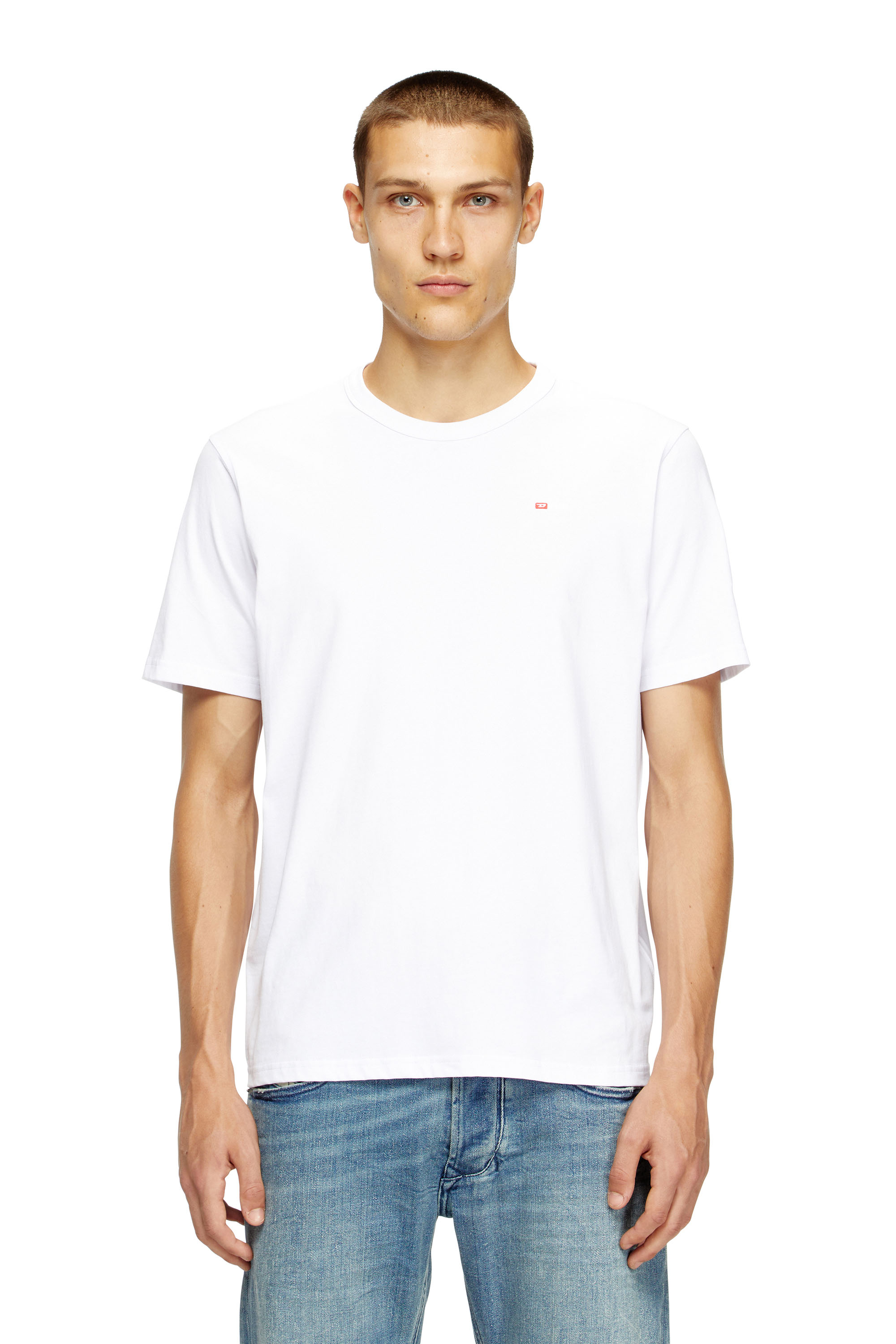 Diesel - T-ADJUST-MICRODIV, Camiseta con logotipo pequeño bordado Unisex in Blanco - 2