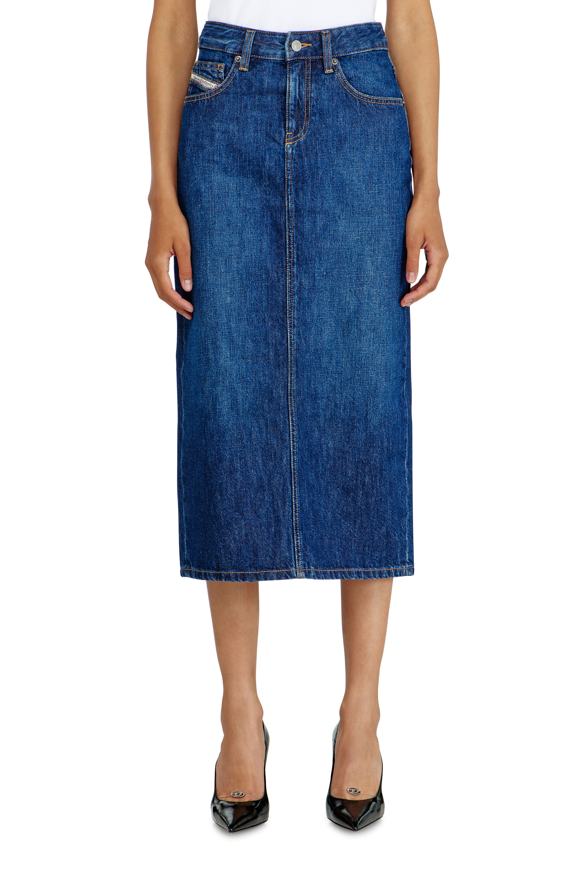 Diesel - DE-SKYE-D, Falda vaquera midi Mujer in Azul marino - 2