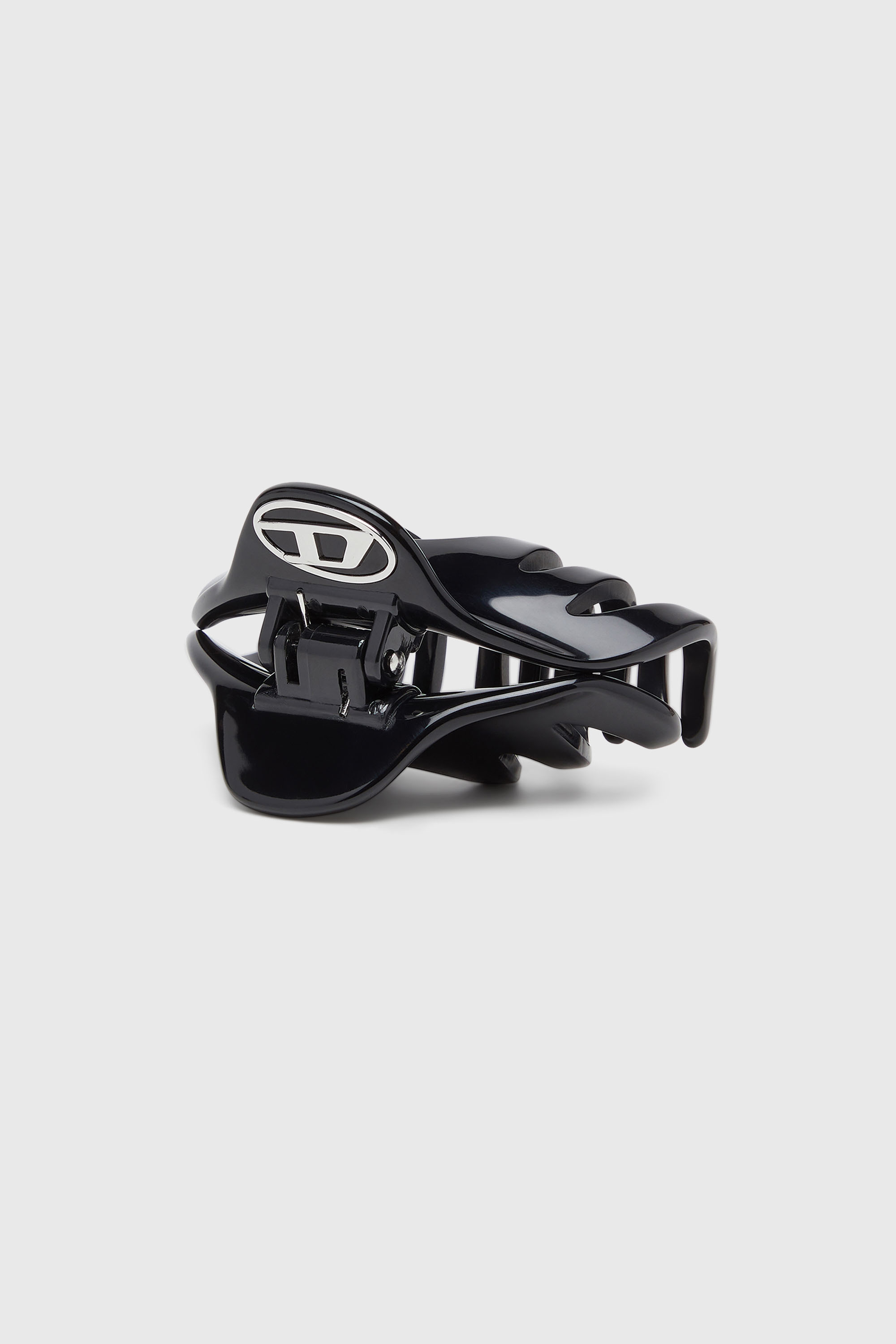 Diesel - TALON CLIP, Clip para el cabello de resina con logo D ovalado Mujer in Negro - 1
