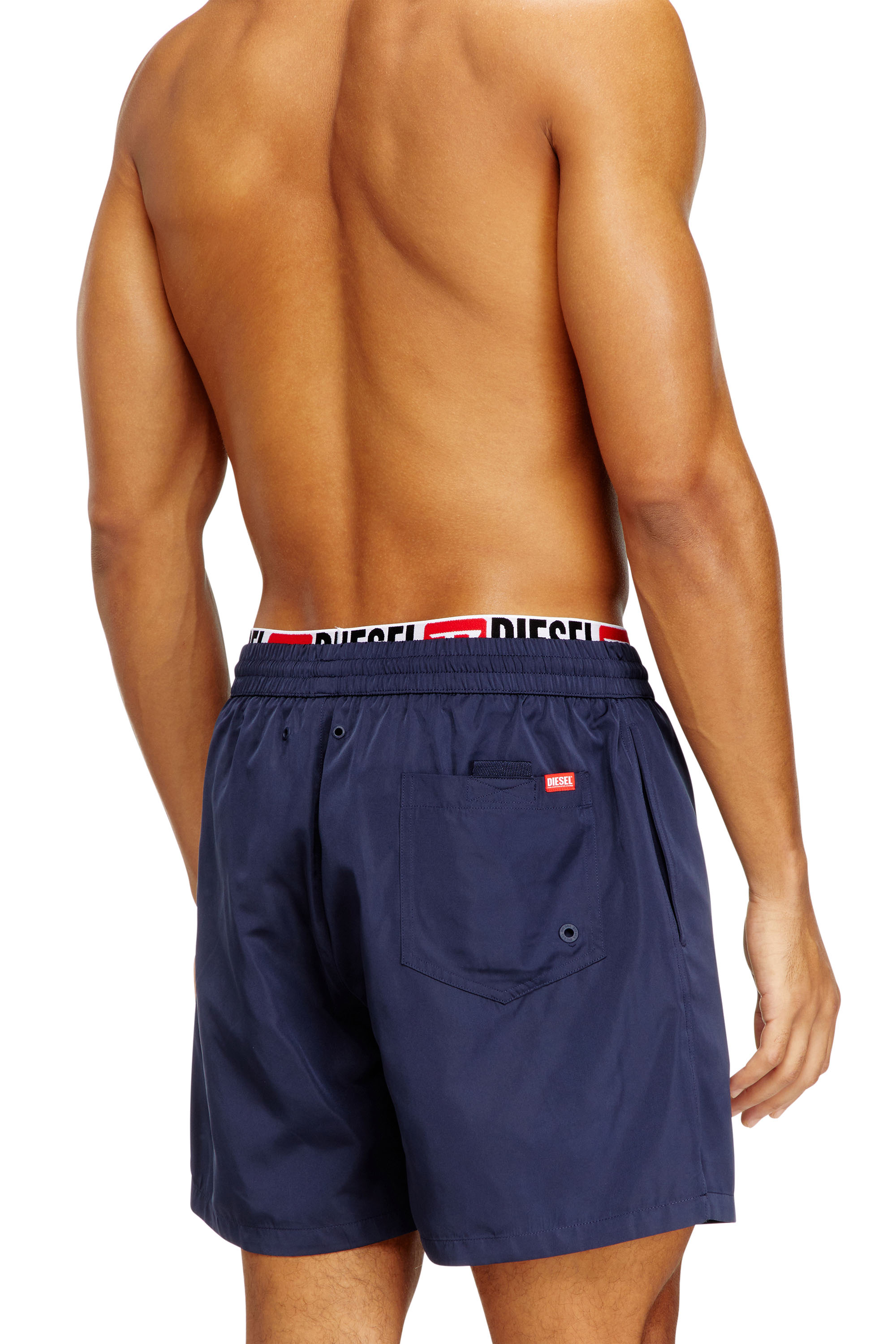 Diesel - VISPER-41-D-CORE, Shorts de baño de longitud media con estampado del logotipo Hombre in Azul marino - 4