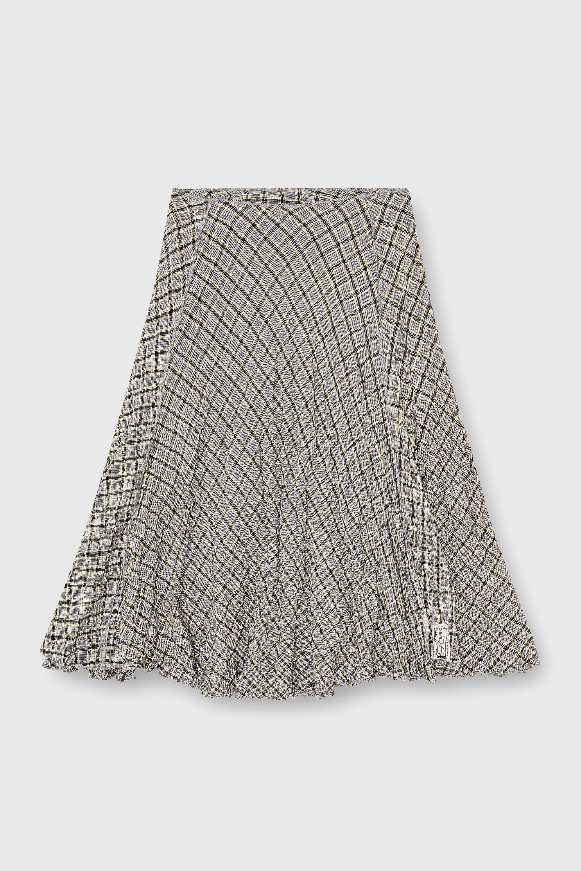 Diesel - O-XYGEN, Falda midi de cuadros efecto seersucker Mujer in Gris - 2