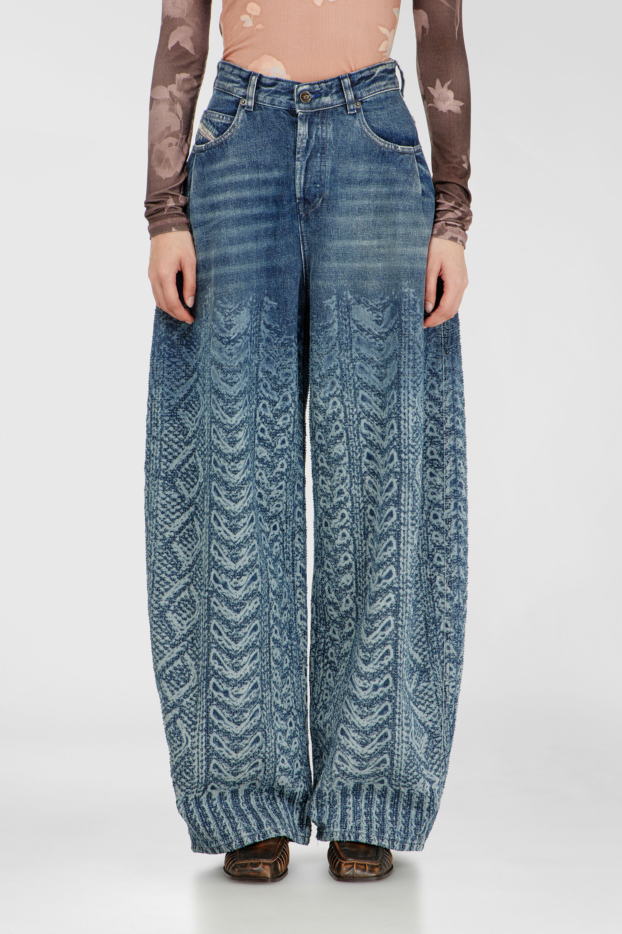 Diesel - Relaxed Jeans 1987 D-Khelz 007EV Mujer, Azul Oscuro - 4