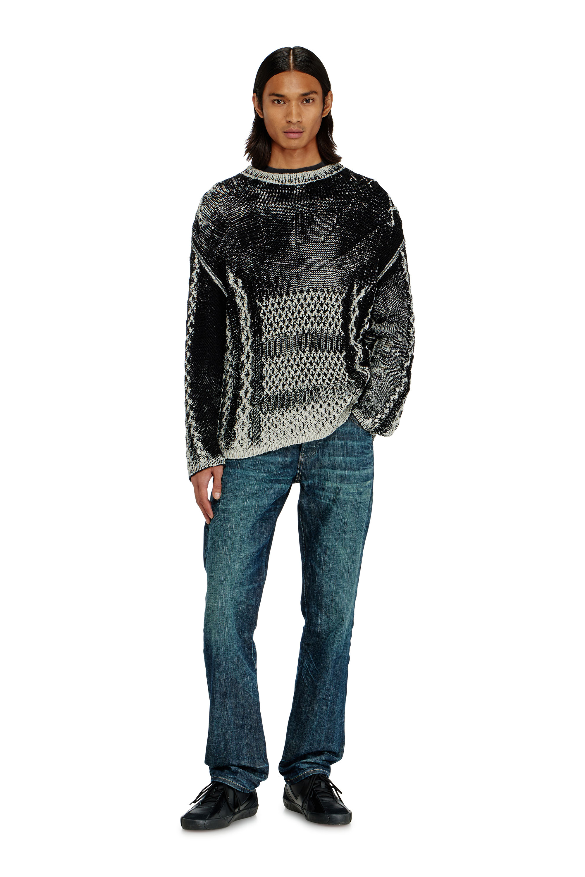 Diesel - K-MIONE, Jersey de punto trenzado tratado Hombre in Multicolor - 2