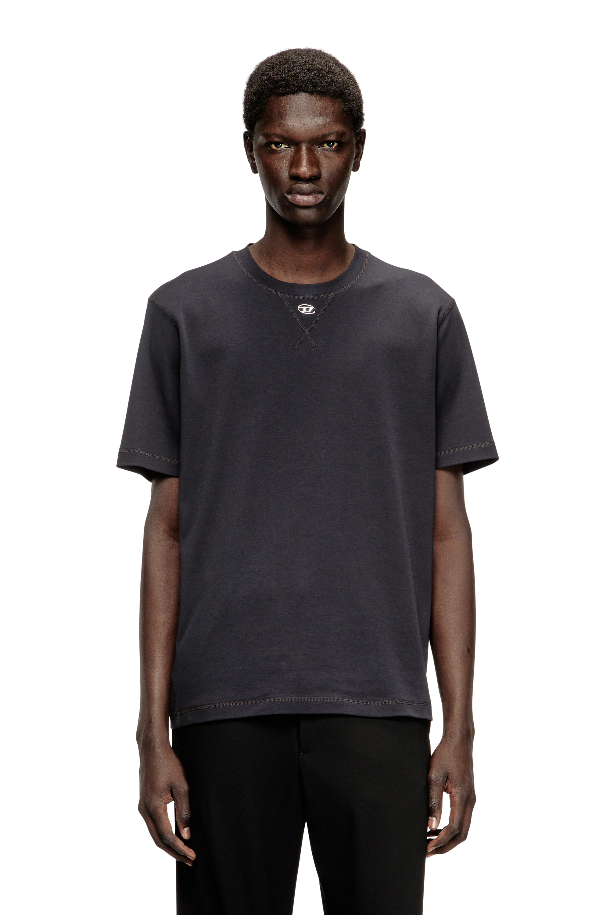 Diesel - T-MADJUST-TR, Camiseta regular con cuello redondo y Oval D Hombre in Gris - 1