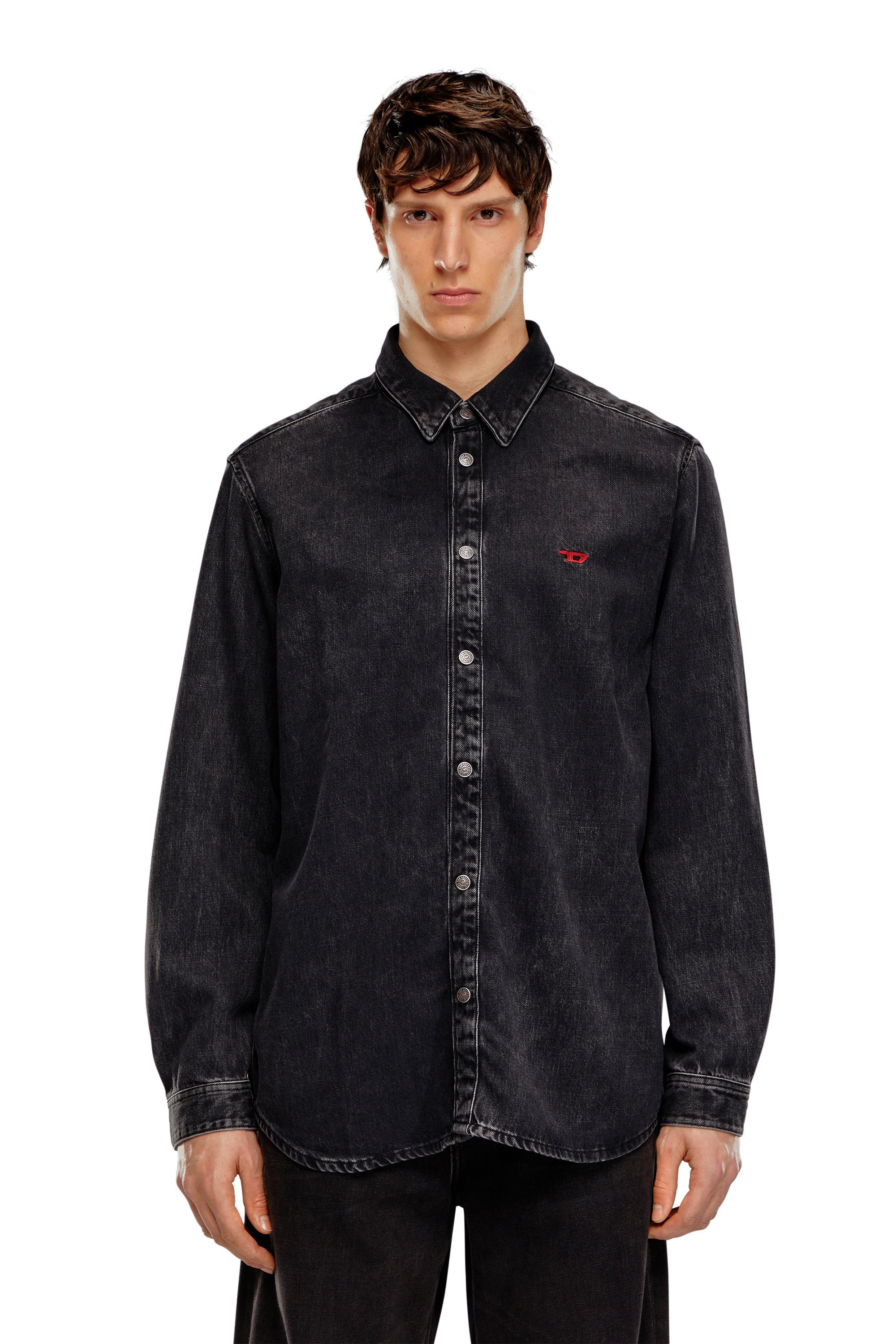 Diesel - D-SIMPLY, Camisa en denim de TENCEL Hombre in Negro - 5