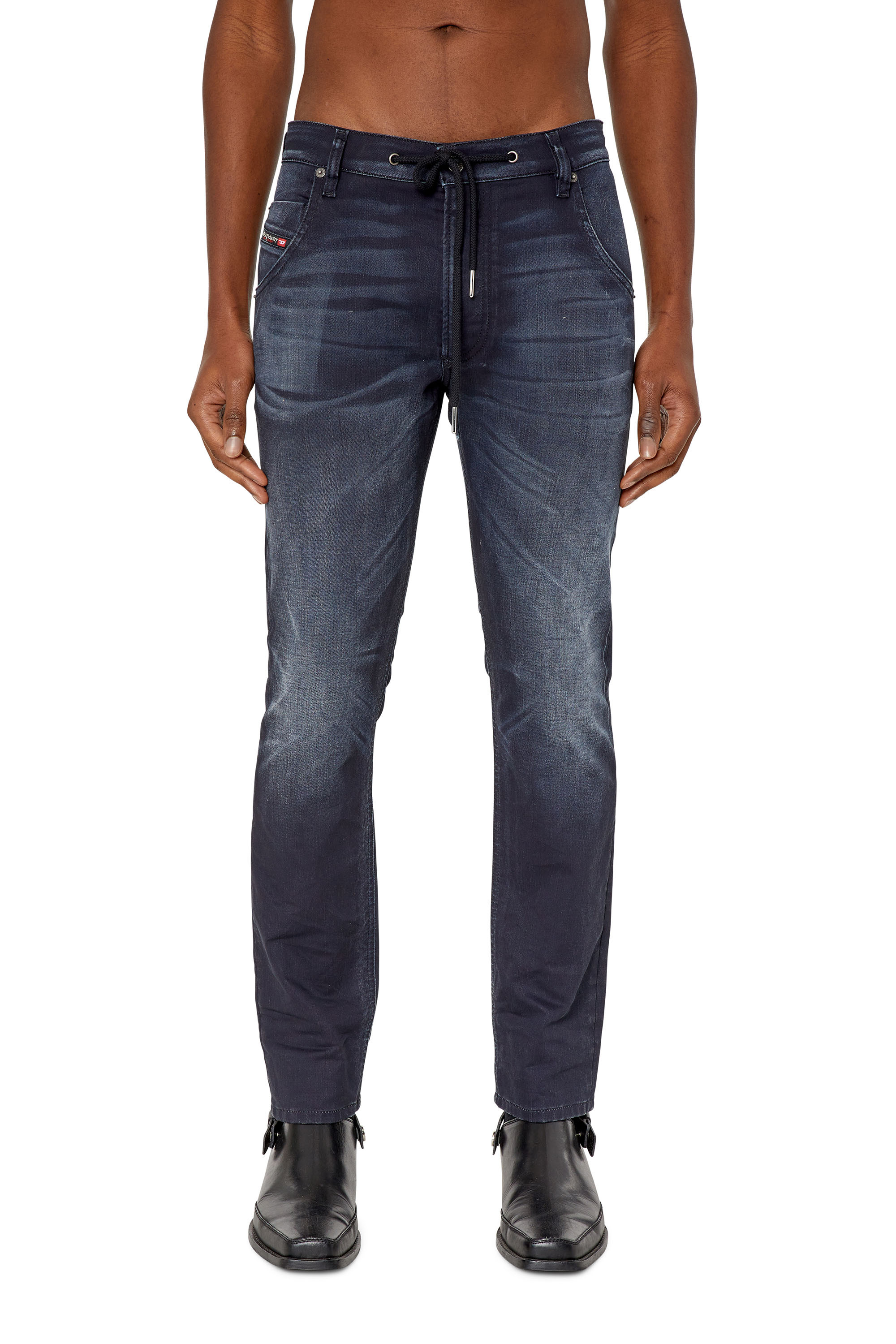 Diesel - Krooley JoggJeans® 068CR Tapered, Negro/Gris oscuro - Image 1