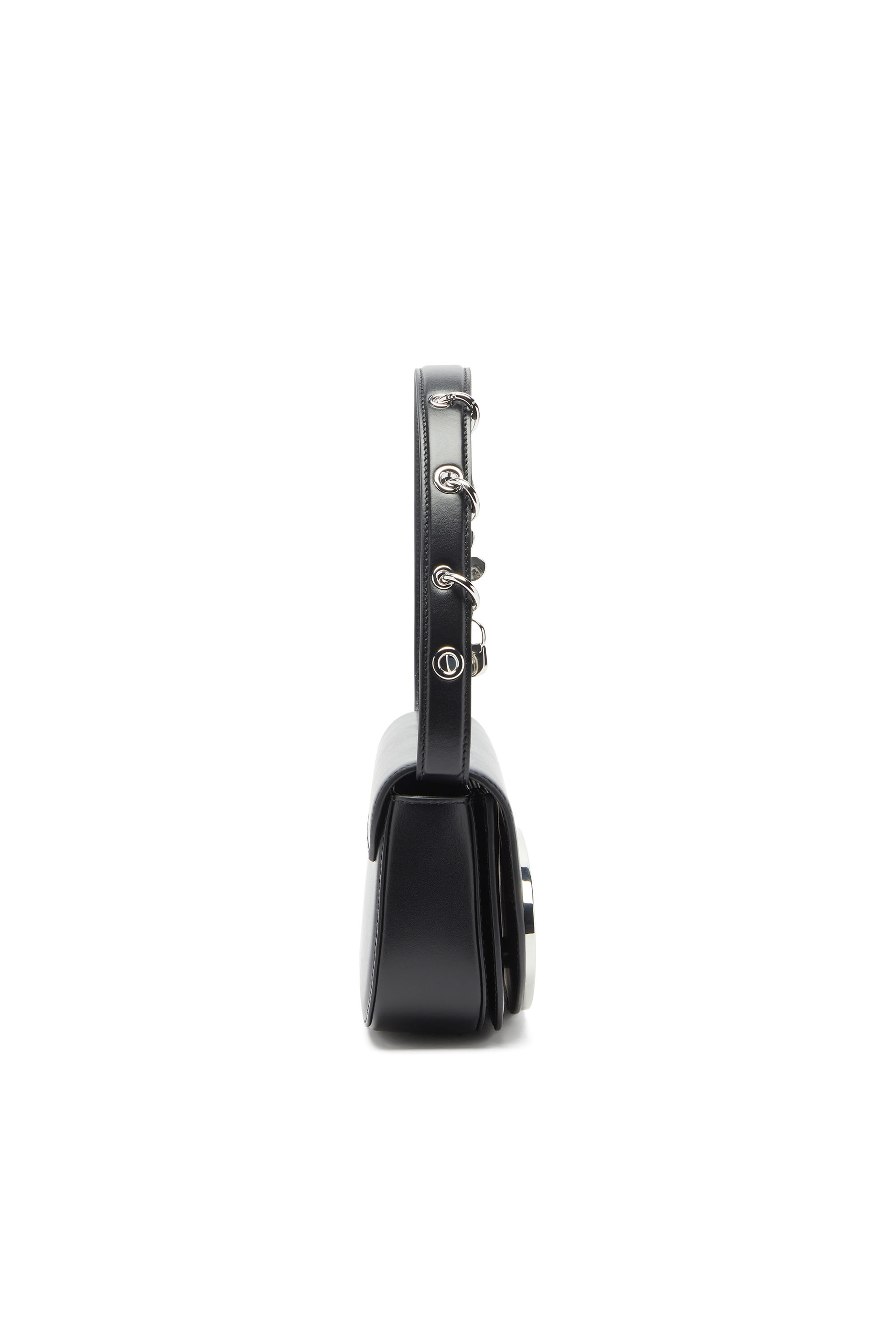 Diesel - 1DR, 1DR -Bolso de hombro de piel ic&oacute;nico con charms en el asa Mujer in Negro - 4