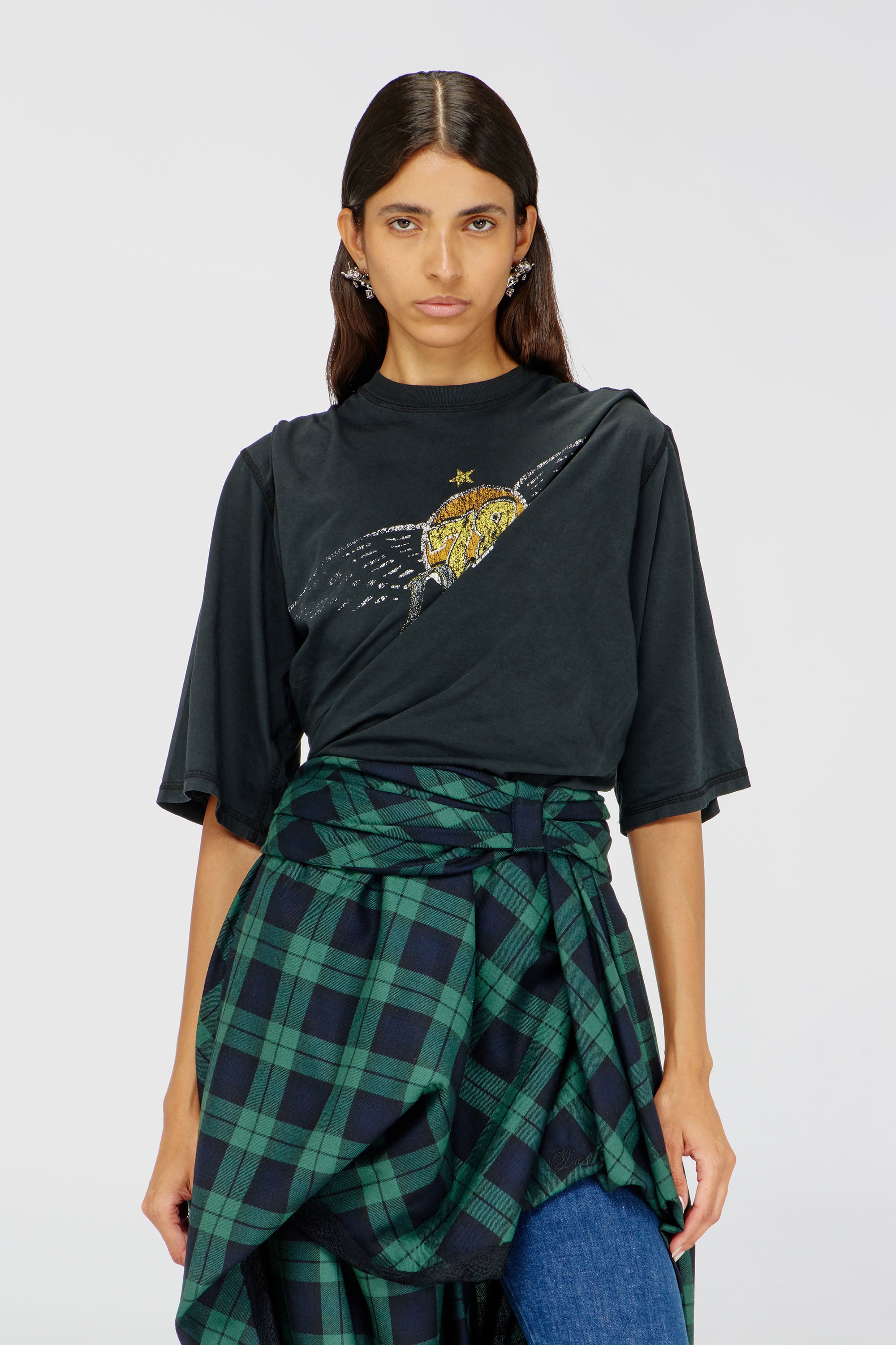 Diesel - T-MILLA-JER, Body de camiseta con gr&aacute;ficos de concierto Mujer in Negro - 1