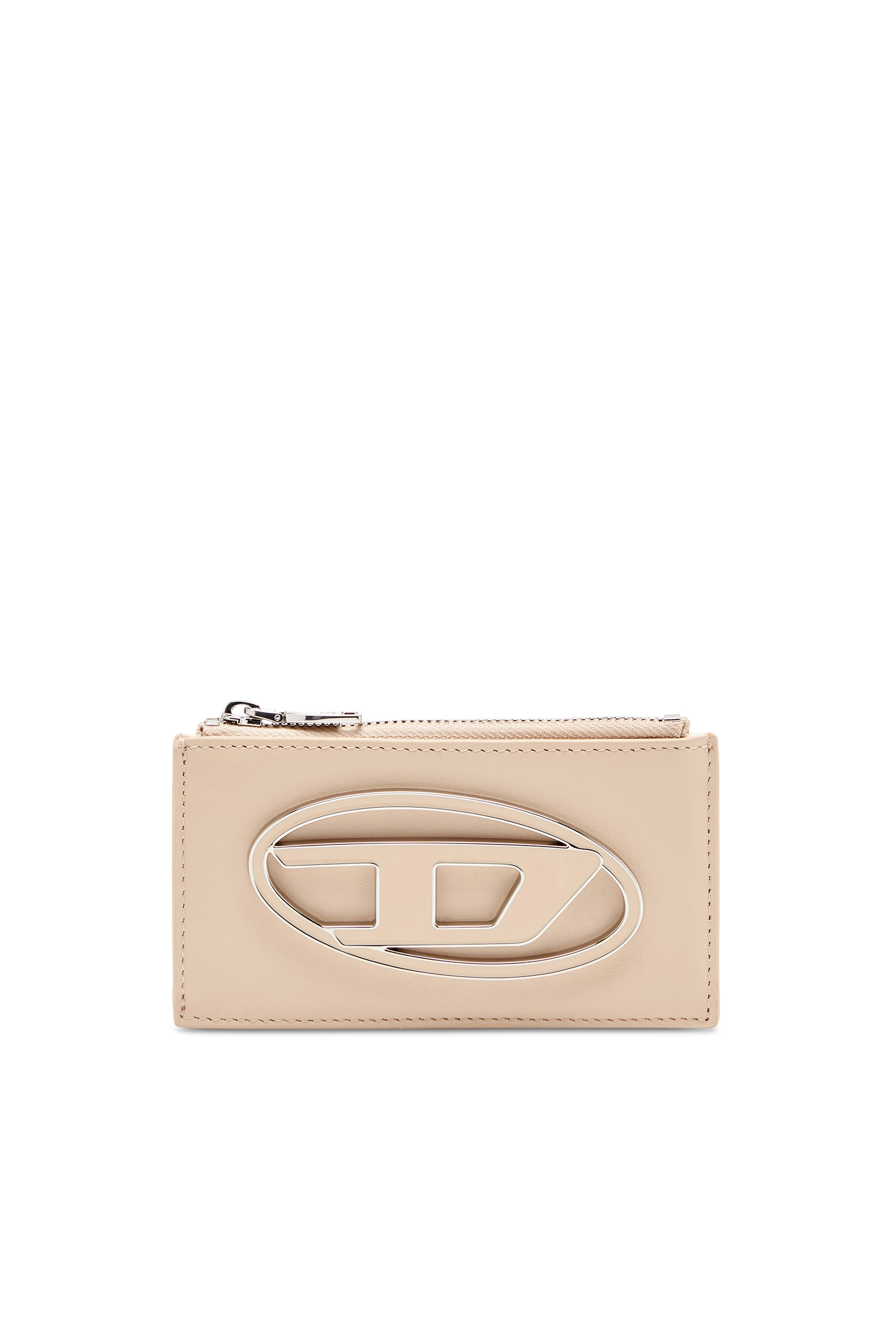 Diesel - 1DR CARD HOLDER III, Tarjetero plano de cuero napa Mujer in Beige - 1