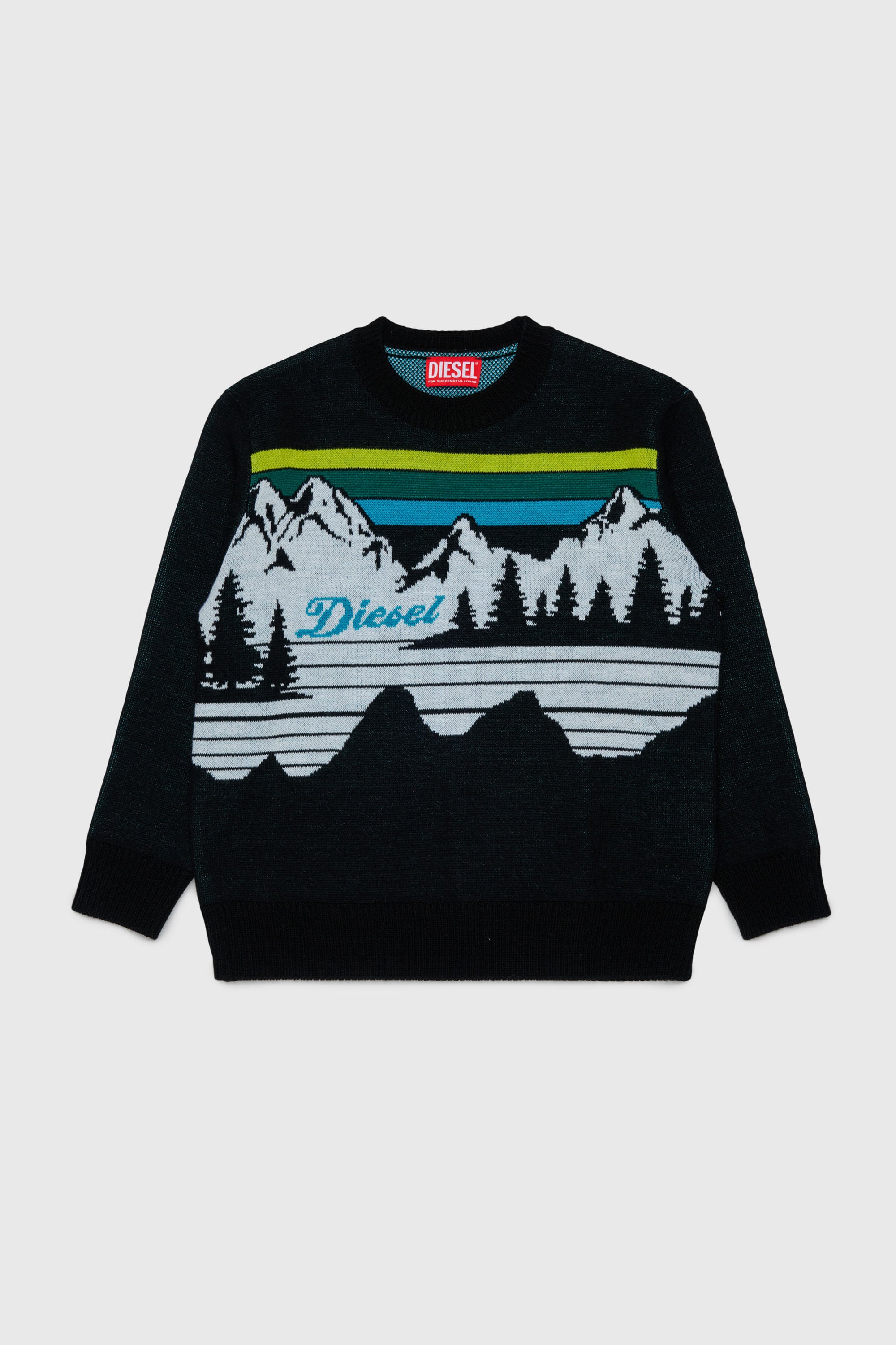 Diesel - KHILES OVER, Jersey de mezcla de lana con motivo de monta&ntilde;a Unisex in Negro - 1