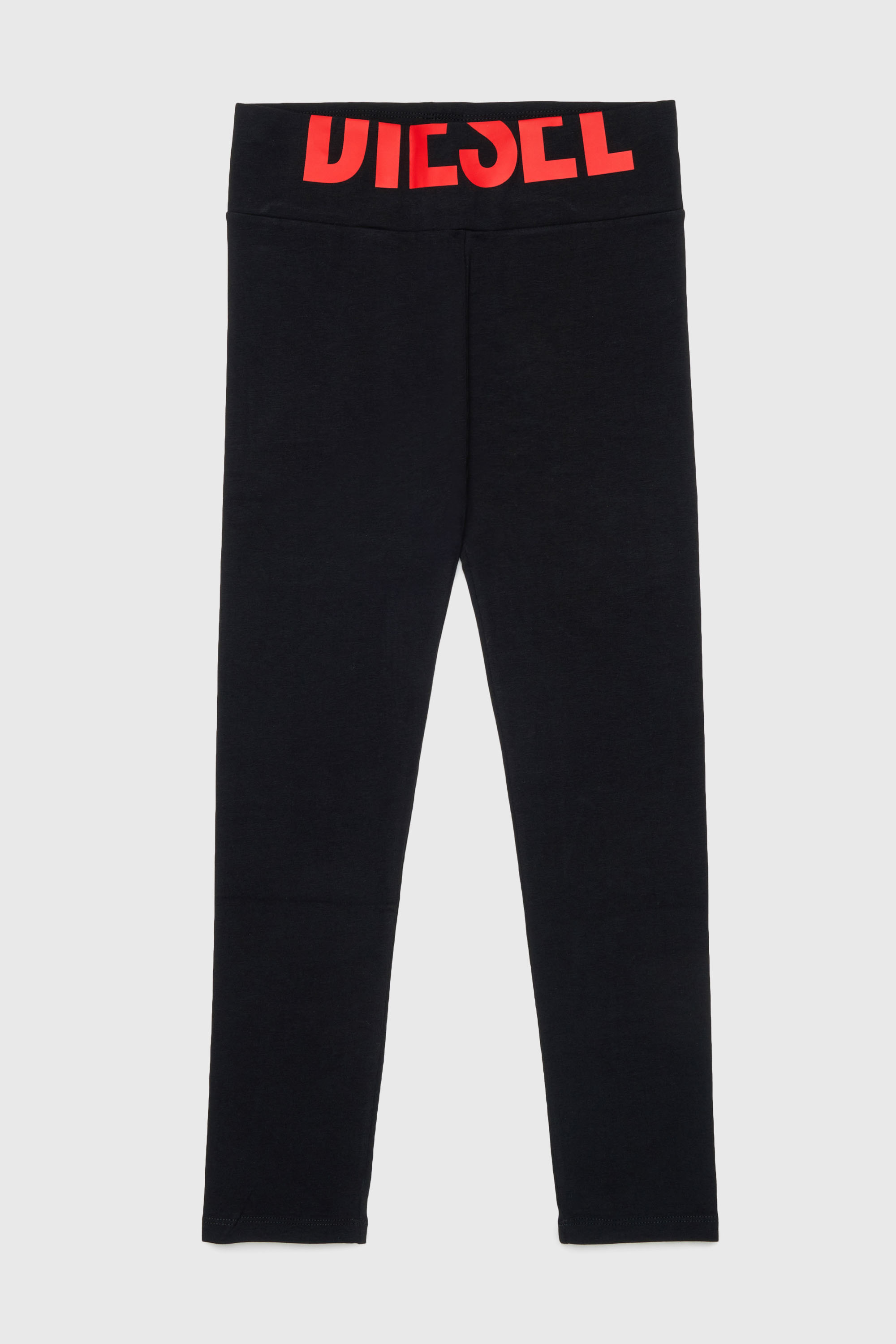 Diesel - PCEFY, Leggings de algod&oacute;n con logo recortado Mujer in Negro - 1