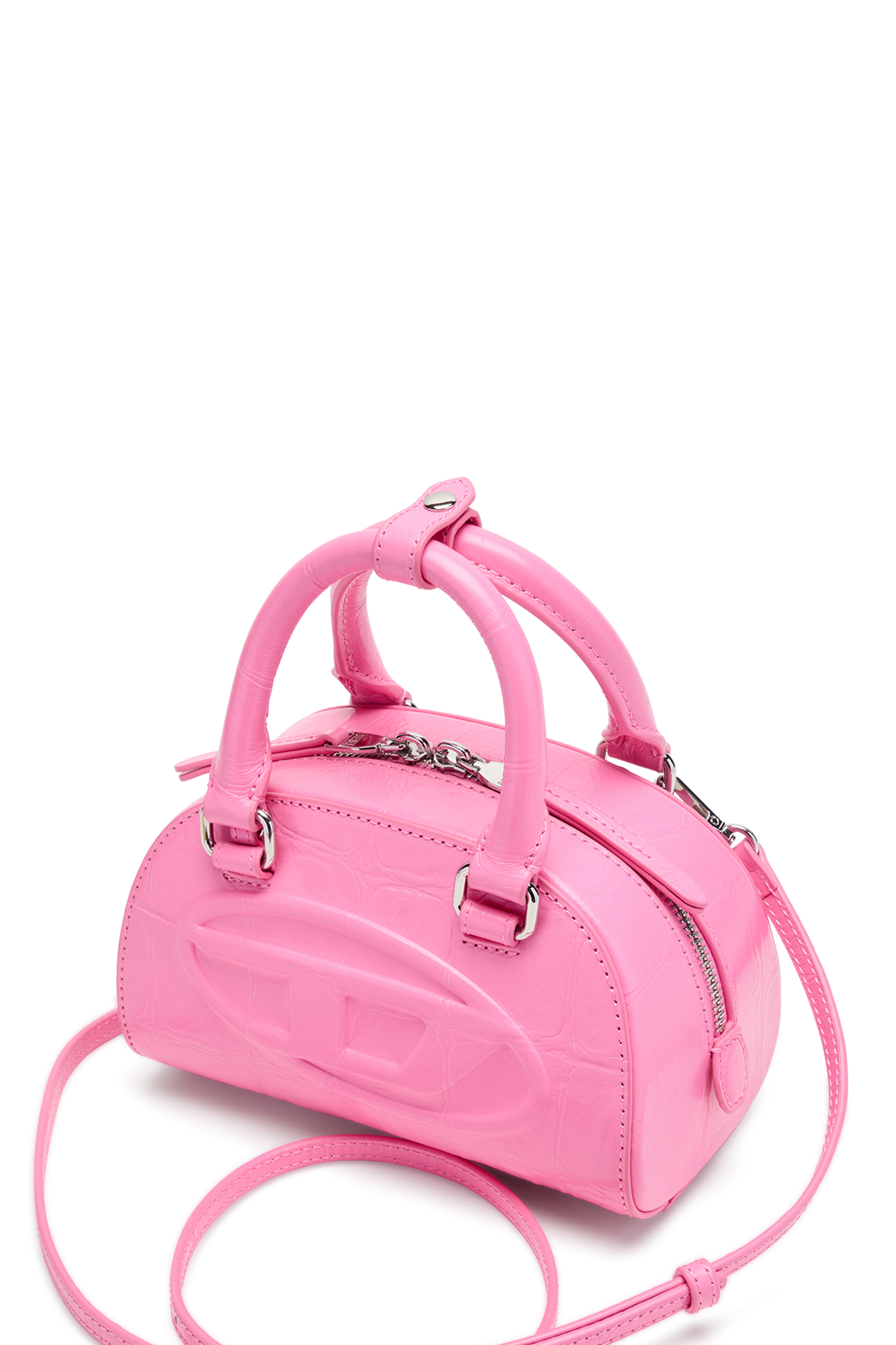 Diesel - 1DR DOME CROSSBODY, Bolso bowling Dome-Mini 1DR en piel efecto cocodrilo Mujer in Rosa - 4