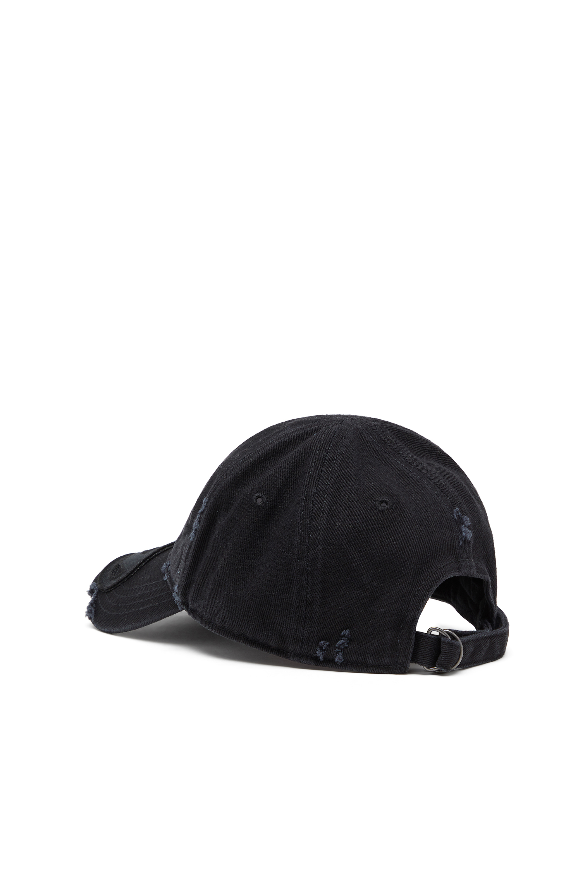 Diesel - C-BIGDOV, Gorra de sarga de algod&oacute;n con detalles desgastados Hombre in Negro - 2