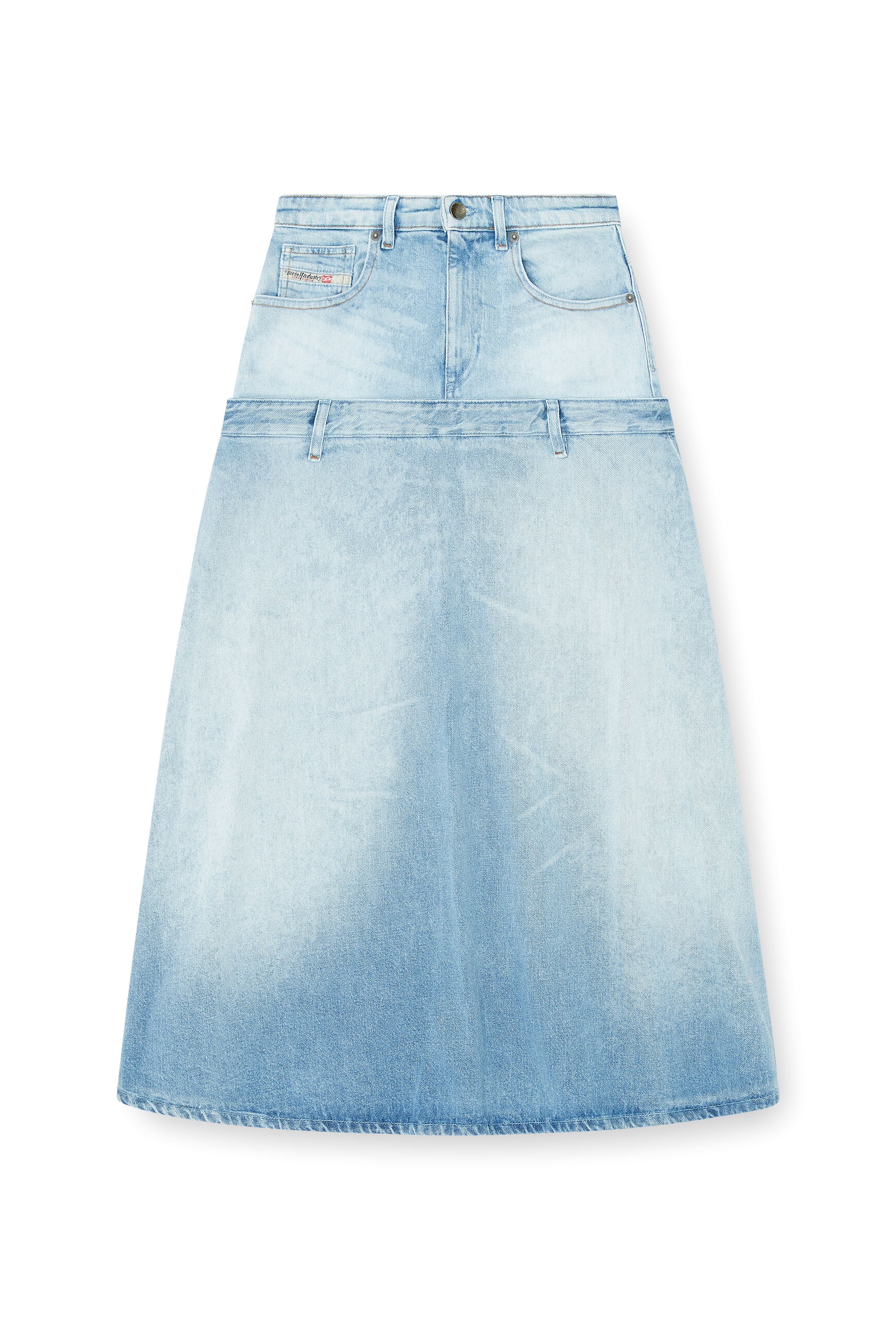 Diesel - DE-VORYA-S, Falda vaquera con dise&ntilde;o a capas Mujer in Azul marino - 3