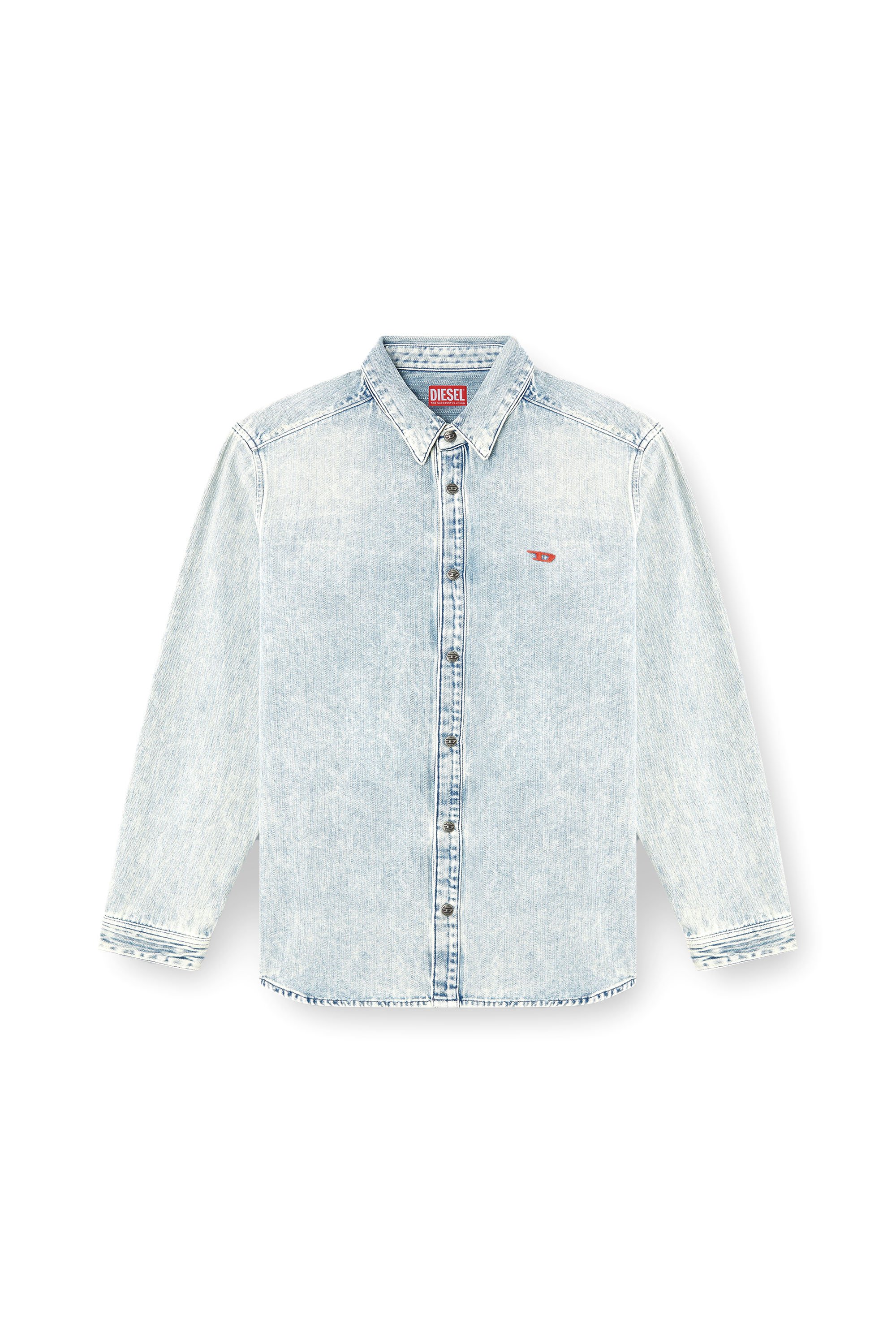 Diesel - D-SIMPLY, Camisa de denim en espiga Hombre in Azul marino - 3