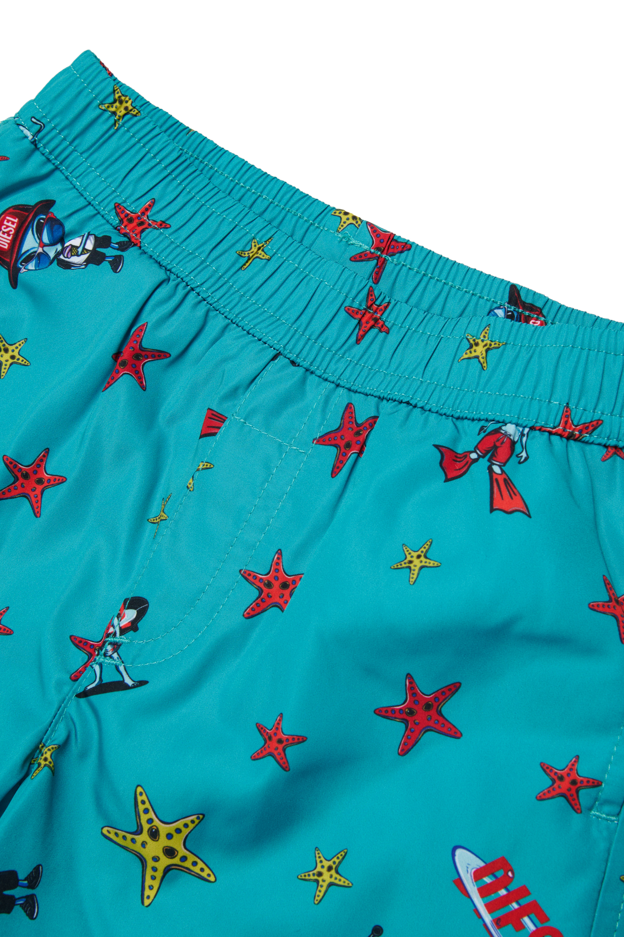 Diesel - MIALYB, Ba&ntilde;ador con estampado de estrellas de mar Hombre in Verde - 3