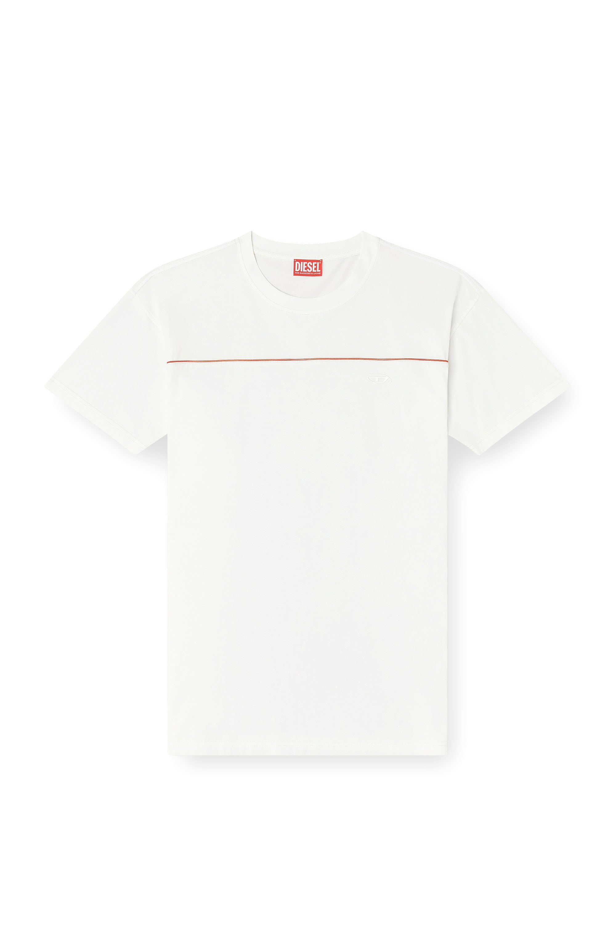 Diesel - T-NORM-PIPING, Camiseta con ribete en contraste Hombre in Blanco - 3