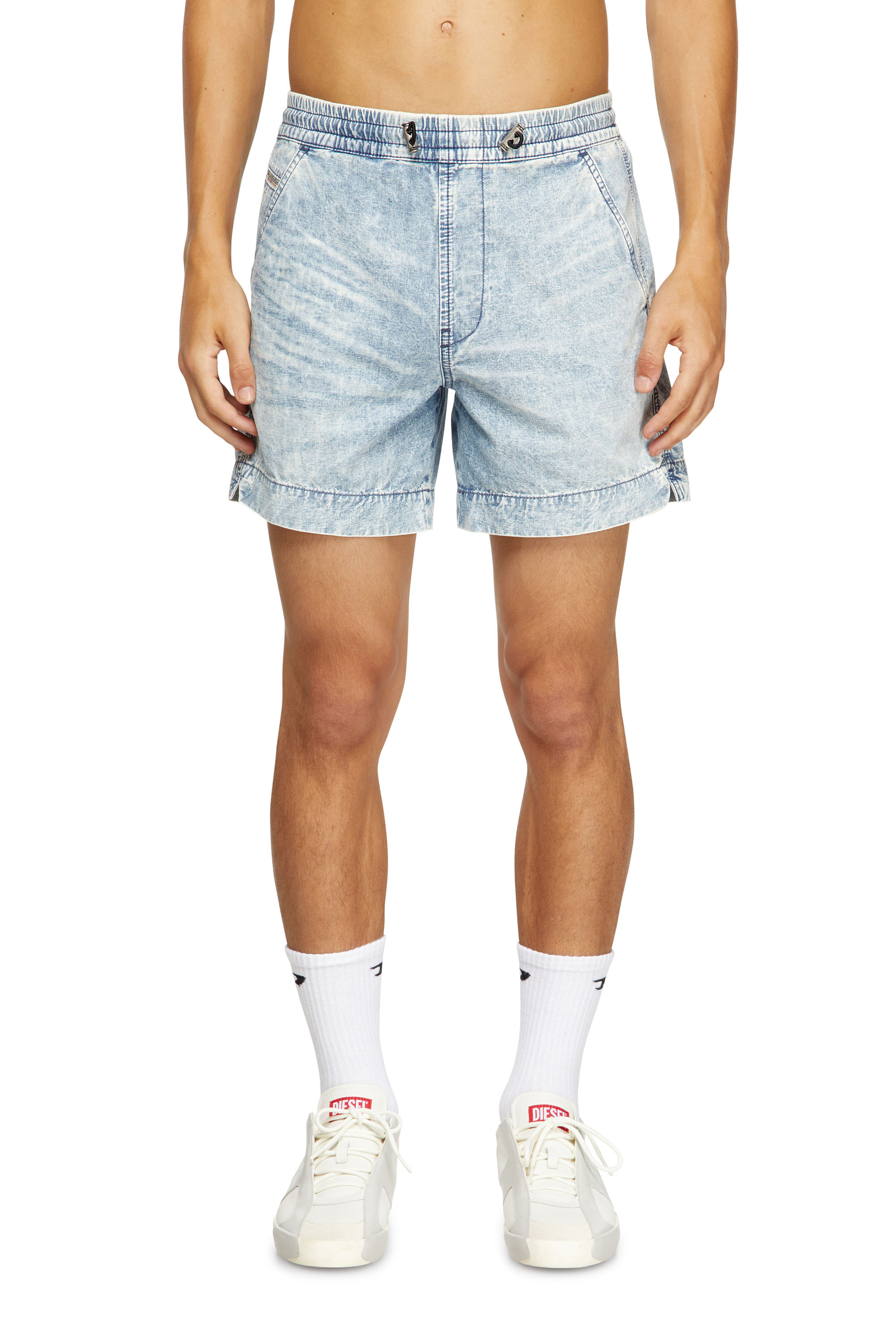 Diesel - D-TENNI-S, Pantalones cortos en denim efecto mármol Unisex in Azul marino - 1